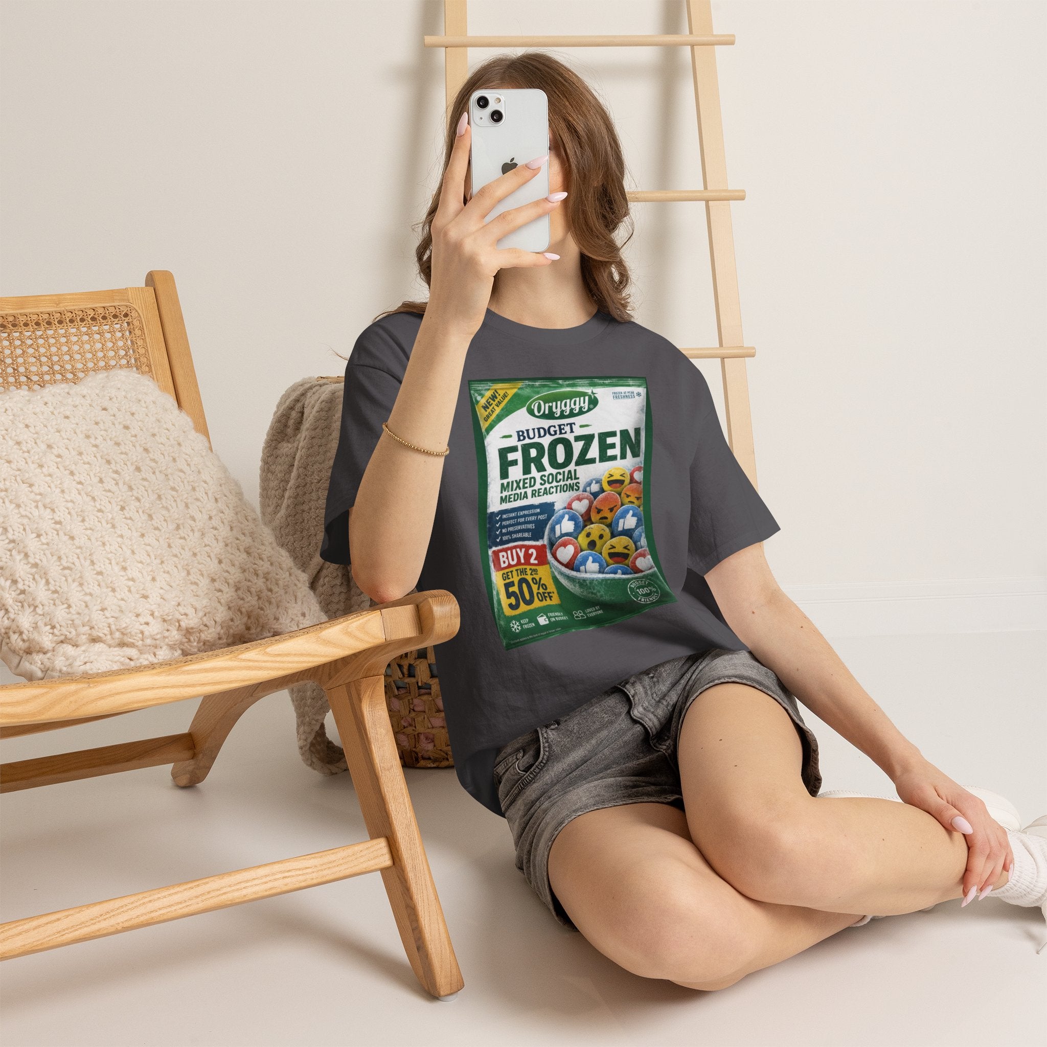 oryggy Originals Summer line 'Budget Frozen Mixed Social Media Reactions' Graphic Tee