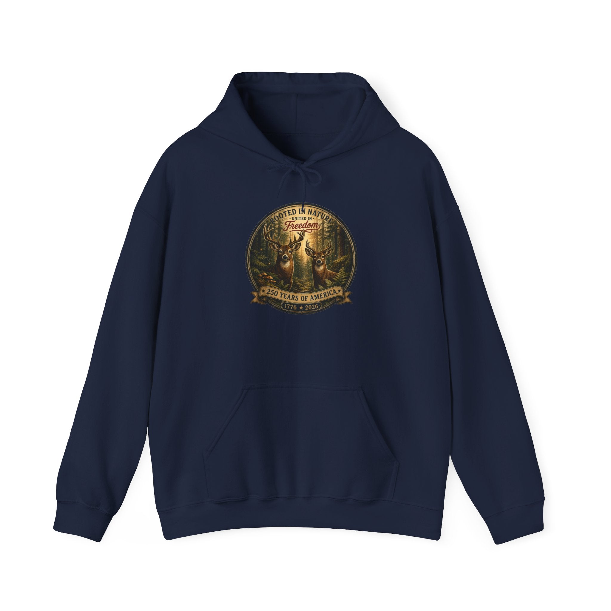 oryggy - america-250-unisex-heavy-blend™-hooded-sweatshirt-rooted-in-nature - Vintage Patriotic Apparel