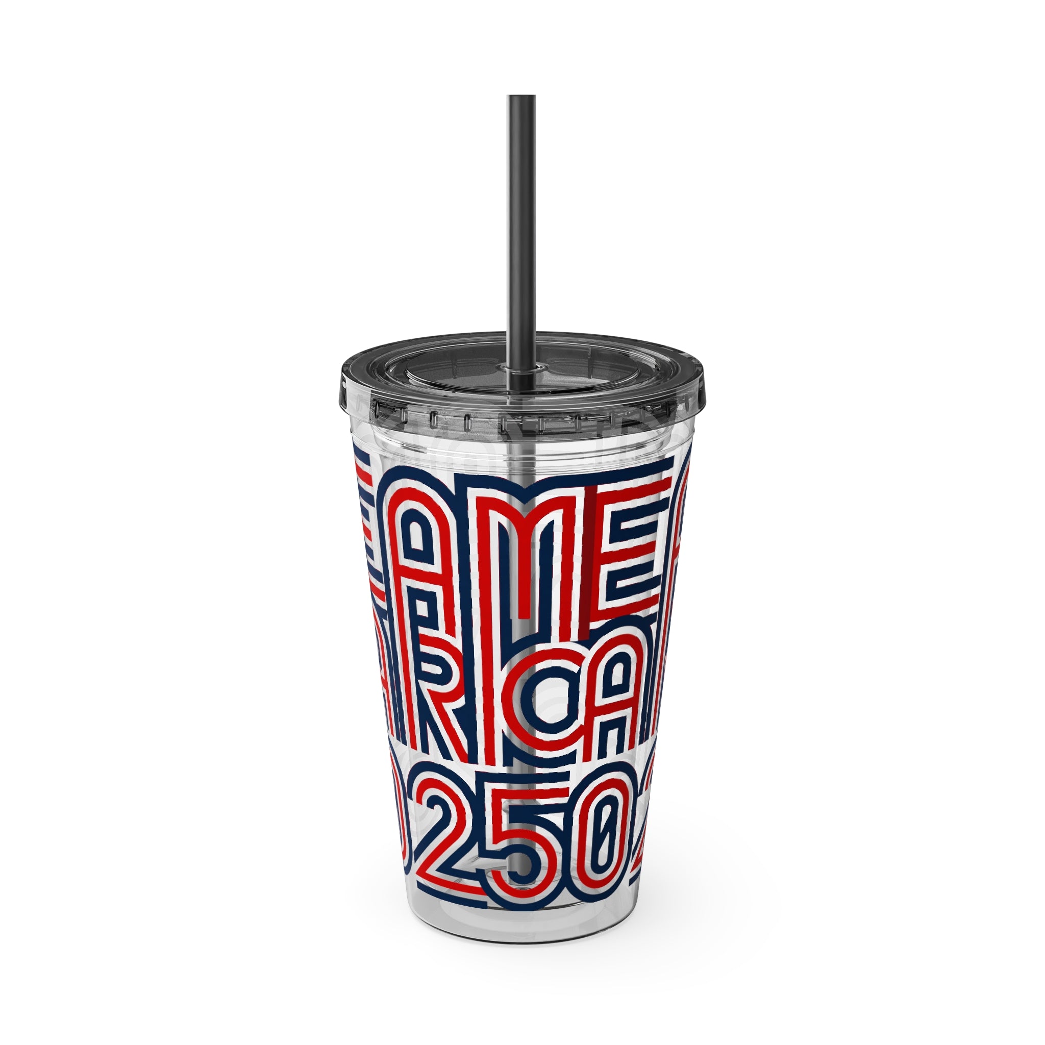 America 250 Tumbler | Patriotic Red White Blue Straw Cup