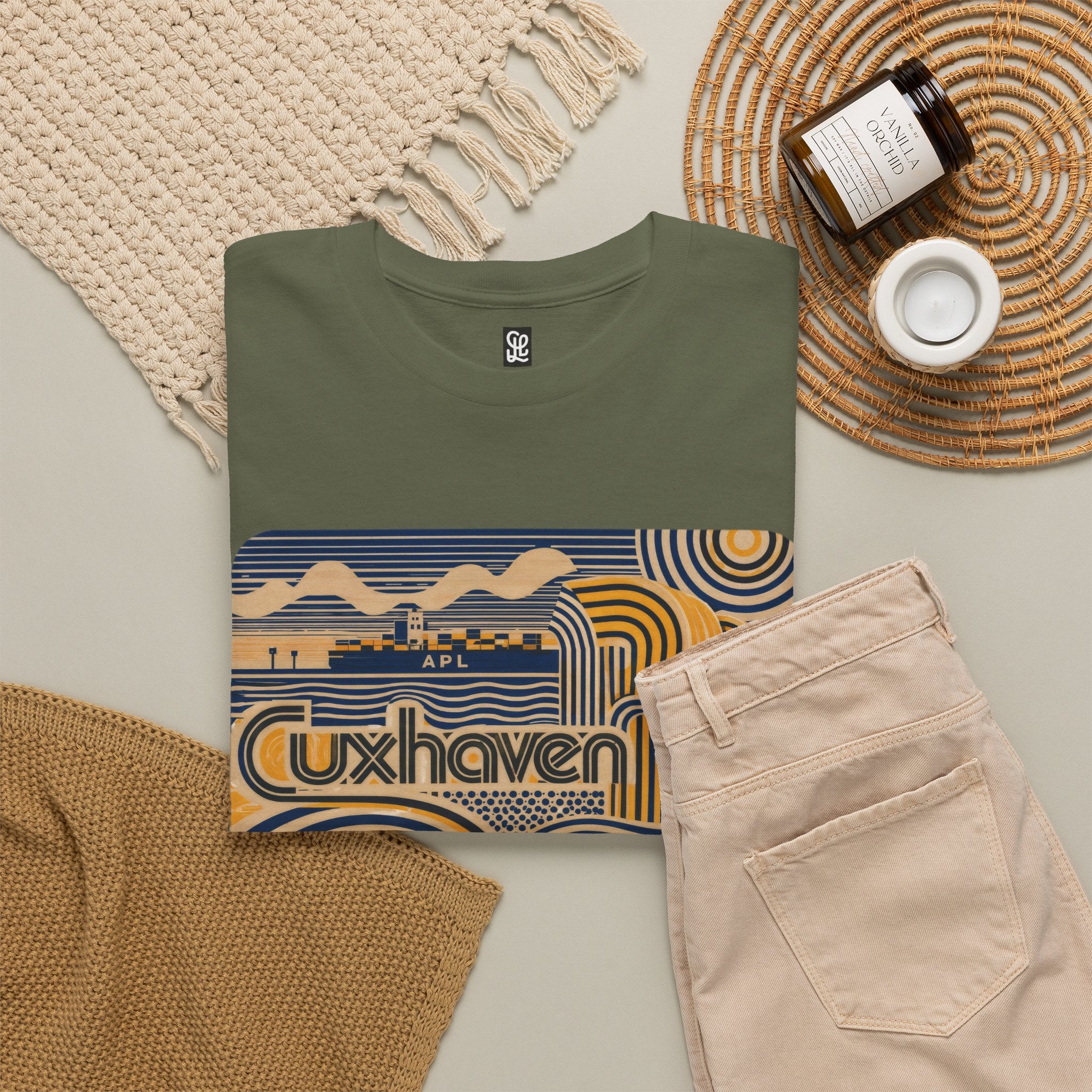 oryggy Originals Summer line Cuxhaven Retro Wave T‑Shirt — Vintage Coastal Graphic Tee