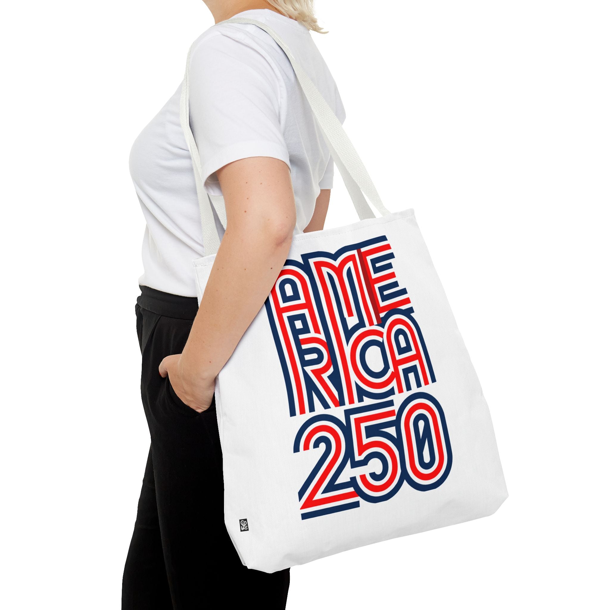 America 250 Tote Bag — Patriotic Red, White & Blue Commemorative Tote
