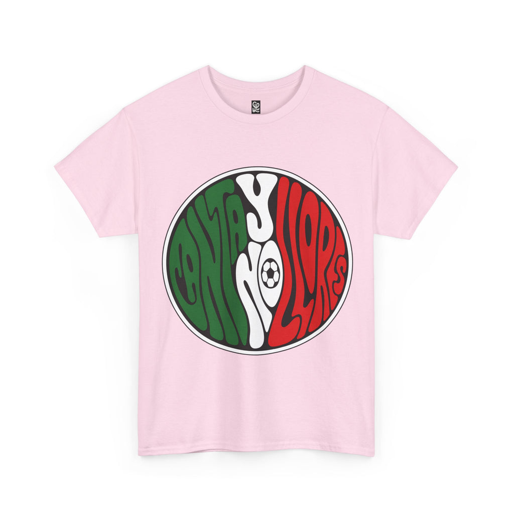 Light pink variant of oryggy Mexico Soccer retro logo t-shirt, casual summer lifestyle cotton tee with a comfortable tubular knit structure.