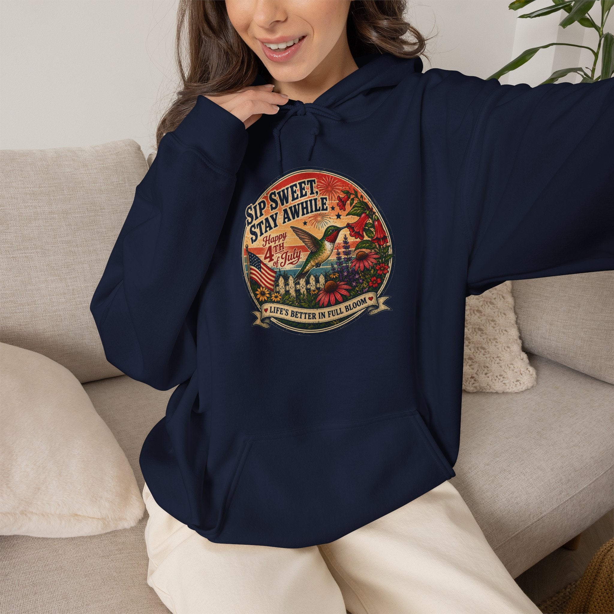 oryggy - america-250-unisex-heavy-blend™-hooded-sweatshirt-hummingbird-tee - Vintage Patriotic Apparel