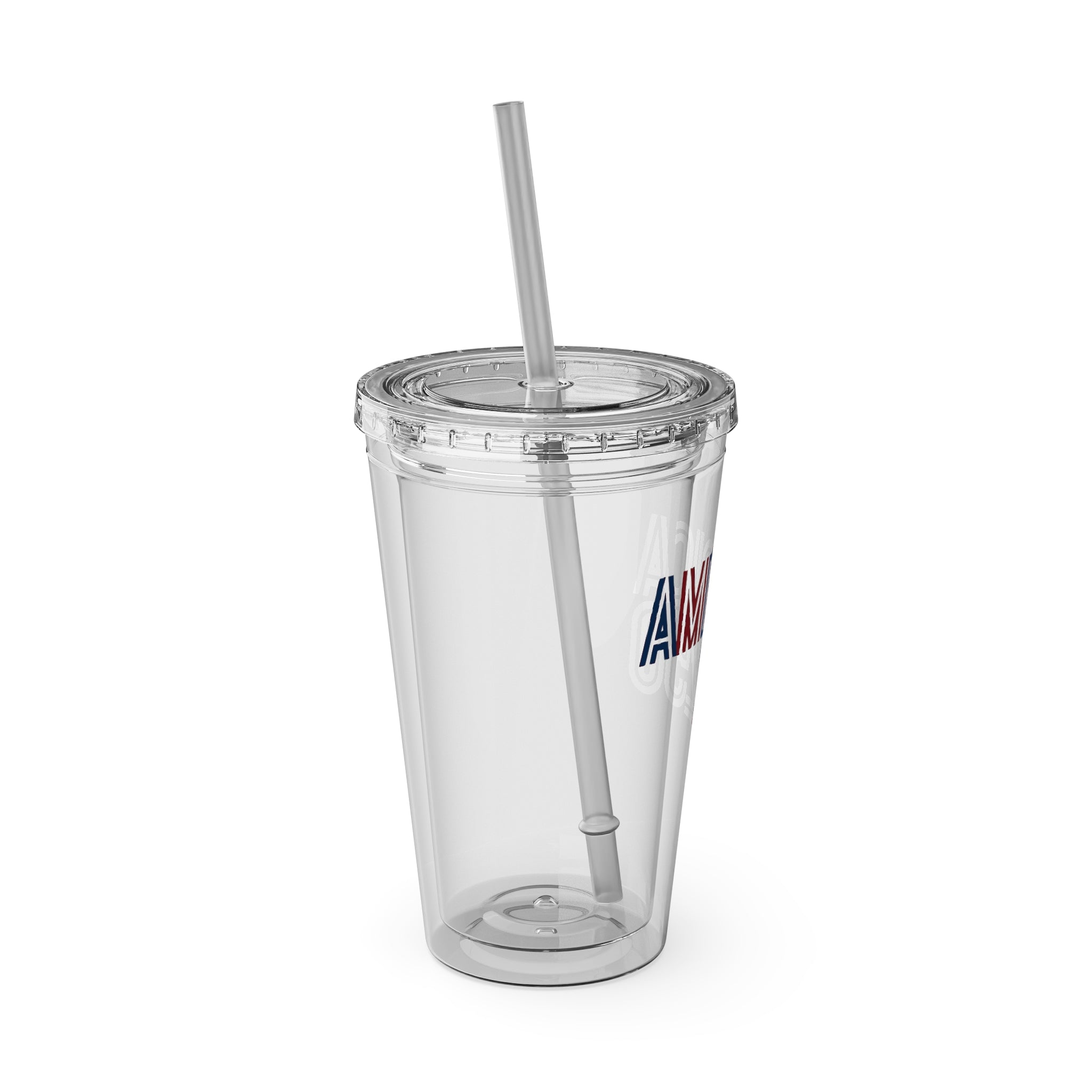 America 250 Tumbler | 16oz Clear Straw Cup
