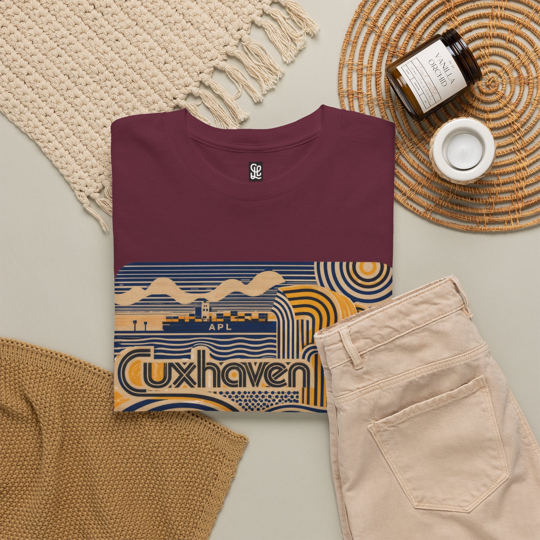 oryggy Originals Summer line Cuxhaven Retro Wave T‑Shirt — Vintage Coastal Graphic Tee