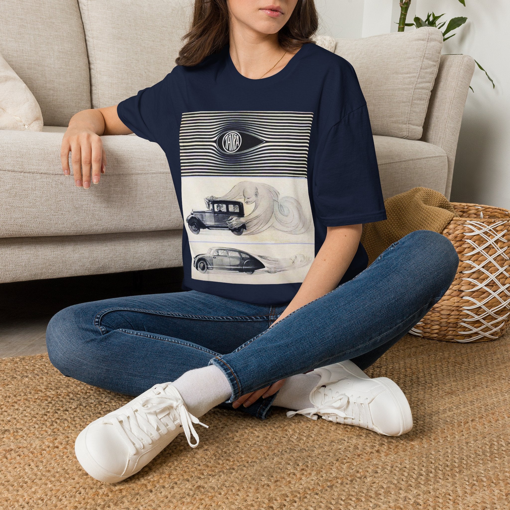 oryggy Originals Summer line Retro Stripes & Classic Car Illustration Tee