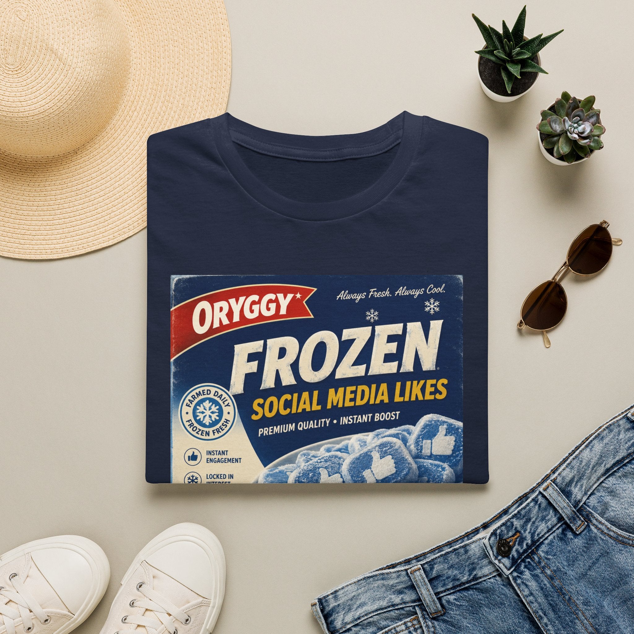 oryggy Originals Summer line 'Frozen Social Media Likes' Retro Graphic Tee
