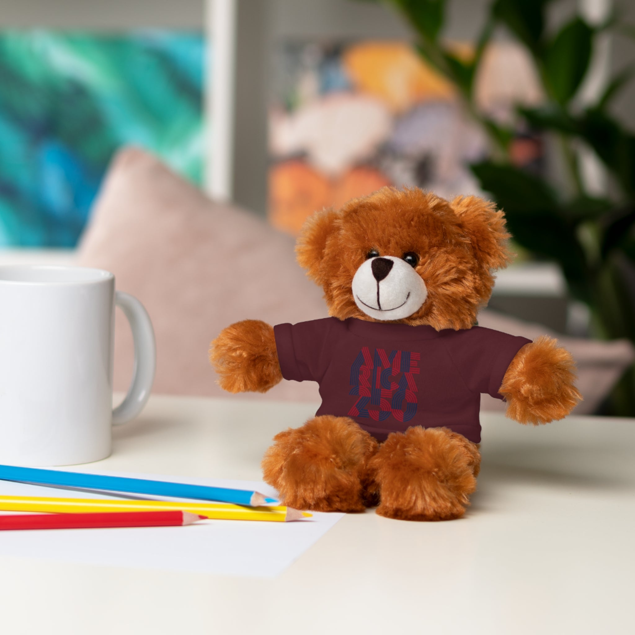 America 250 Teddy Bear plush | Patriotic stuffed animal with tee