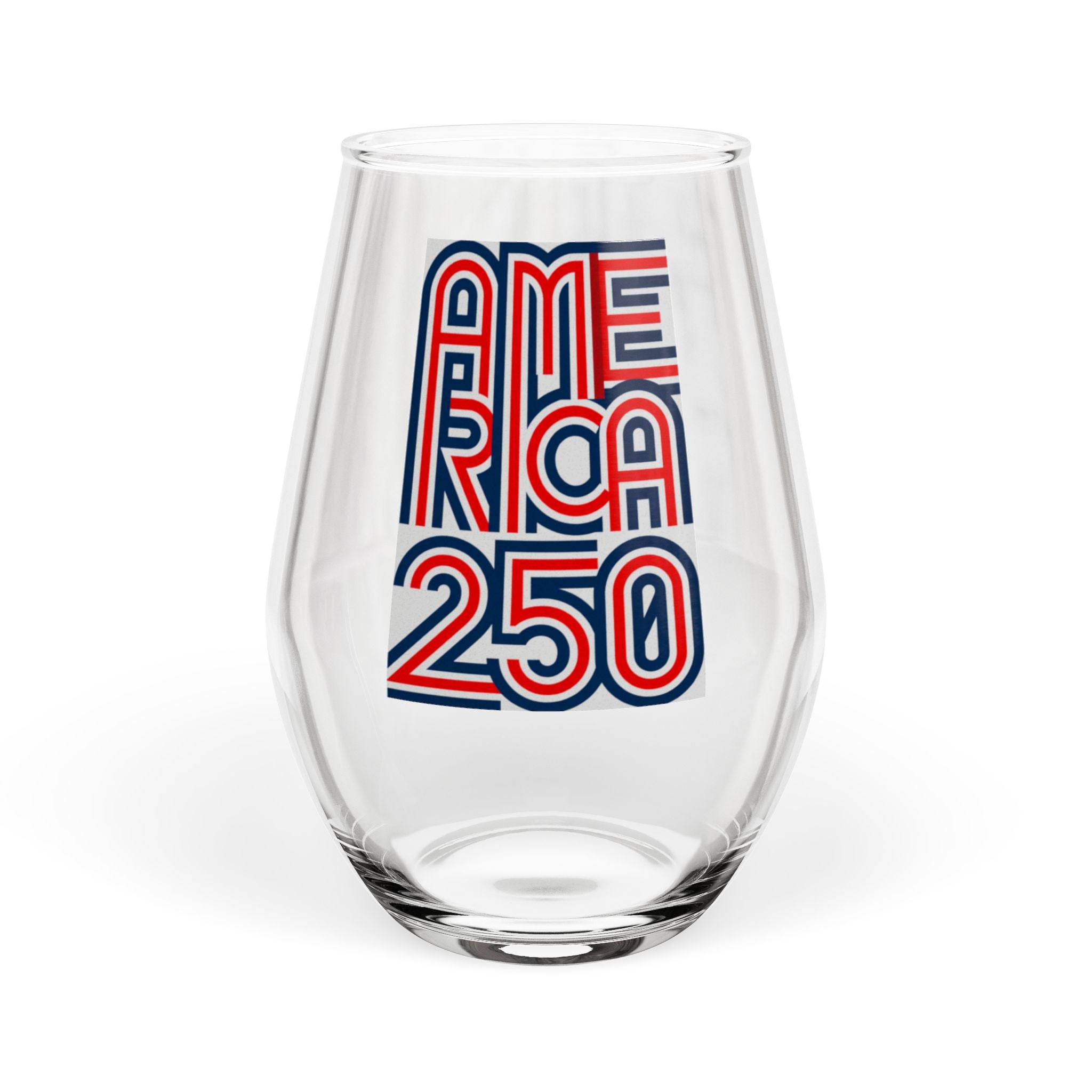 America 250 Stemless Wine Glass – Patriotic 11.75oz Celebration Drinkware