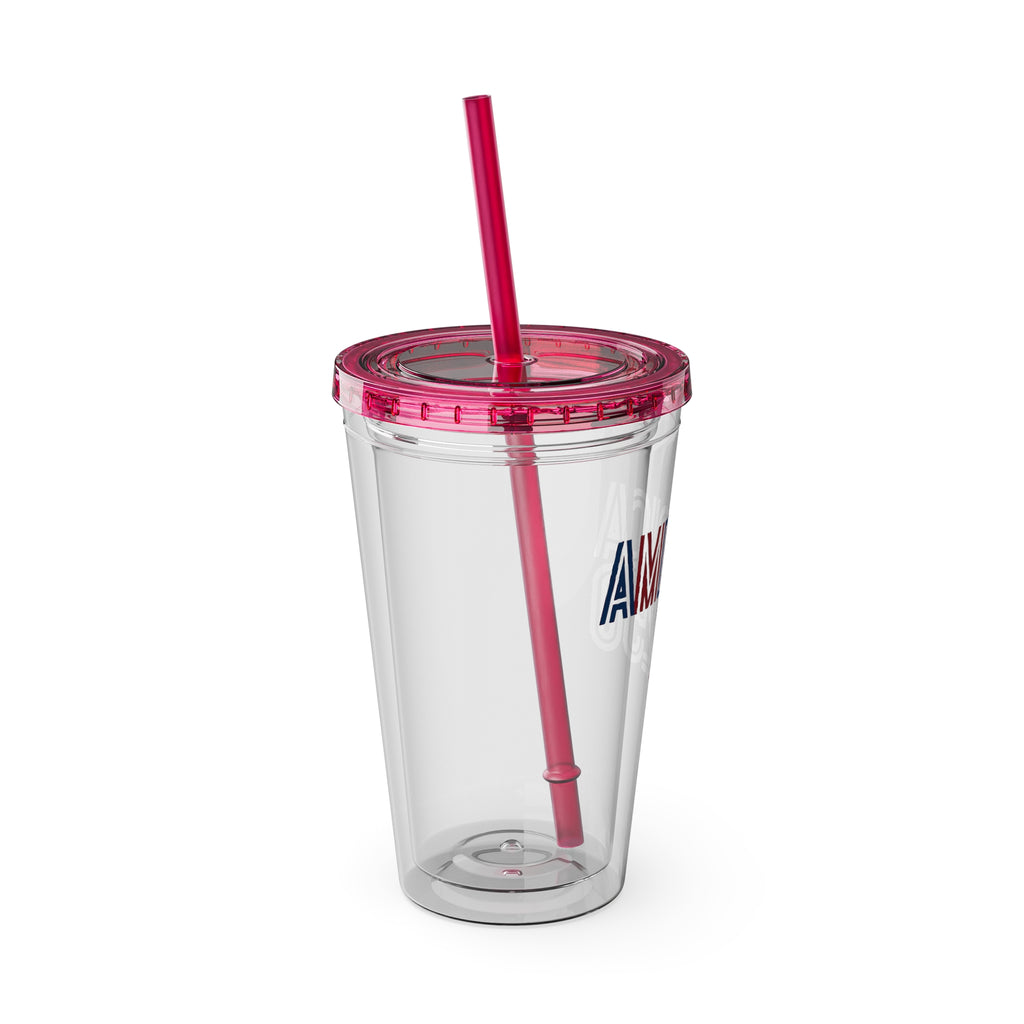 America 250 Tumbler | 16oz Clear Straw Cup