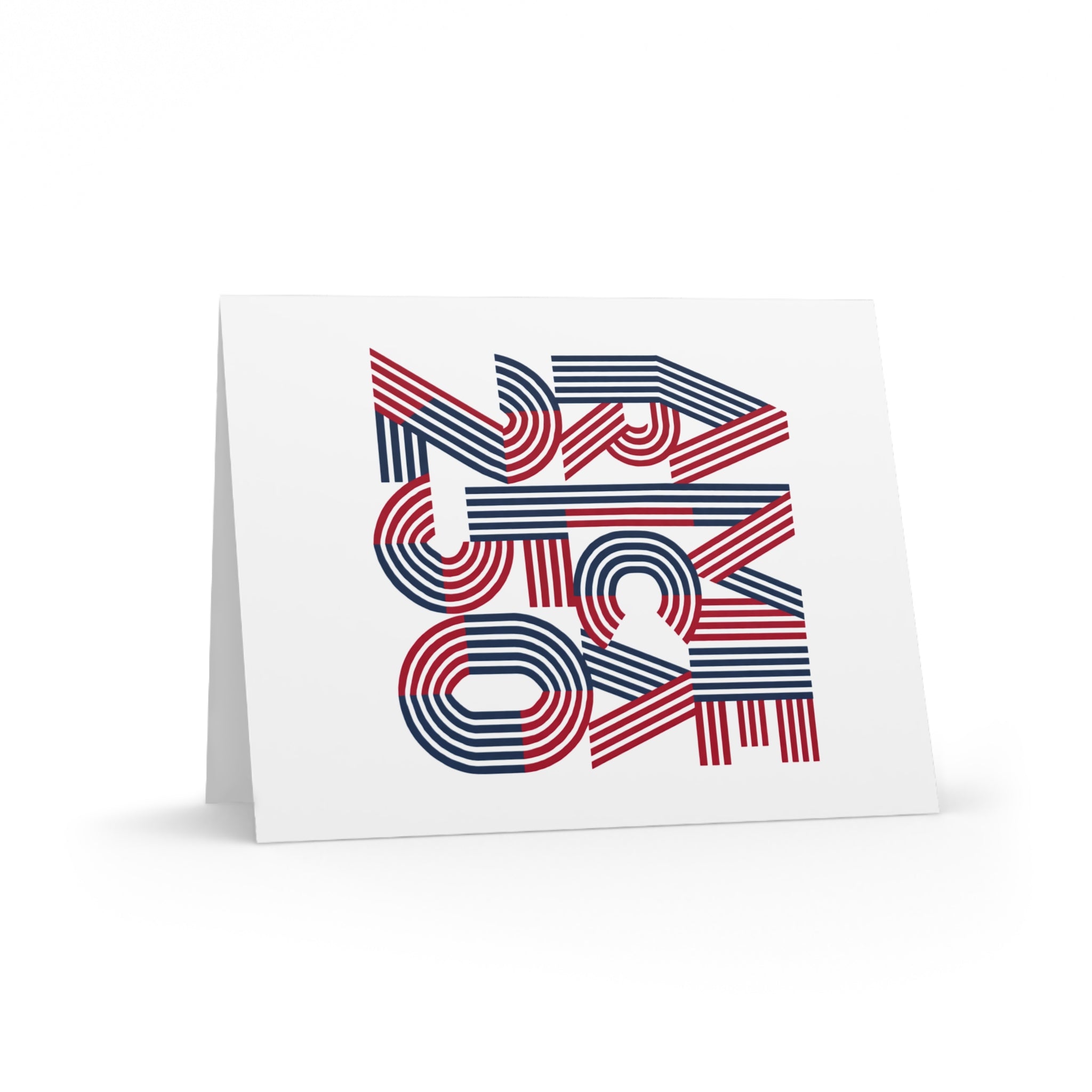 America 250 striped typography Greeting Card | 4th of July, Independence Day