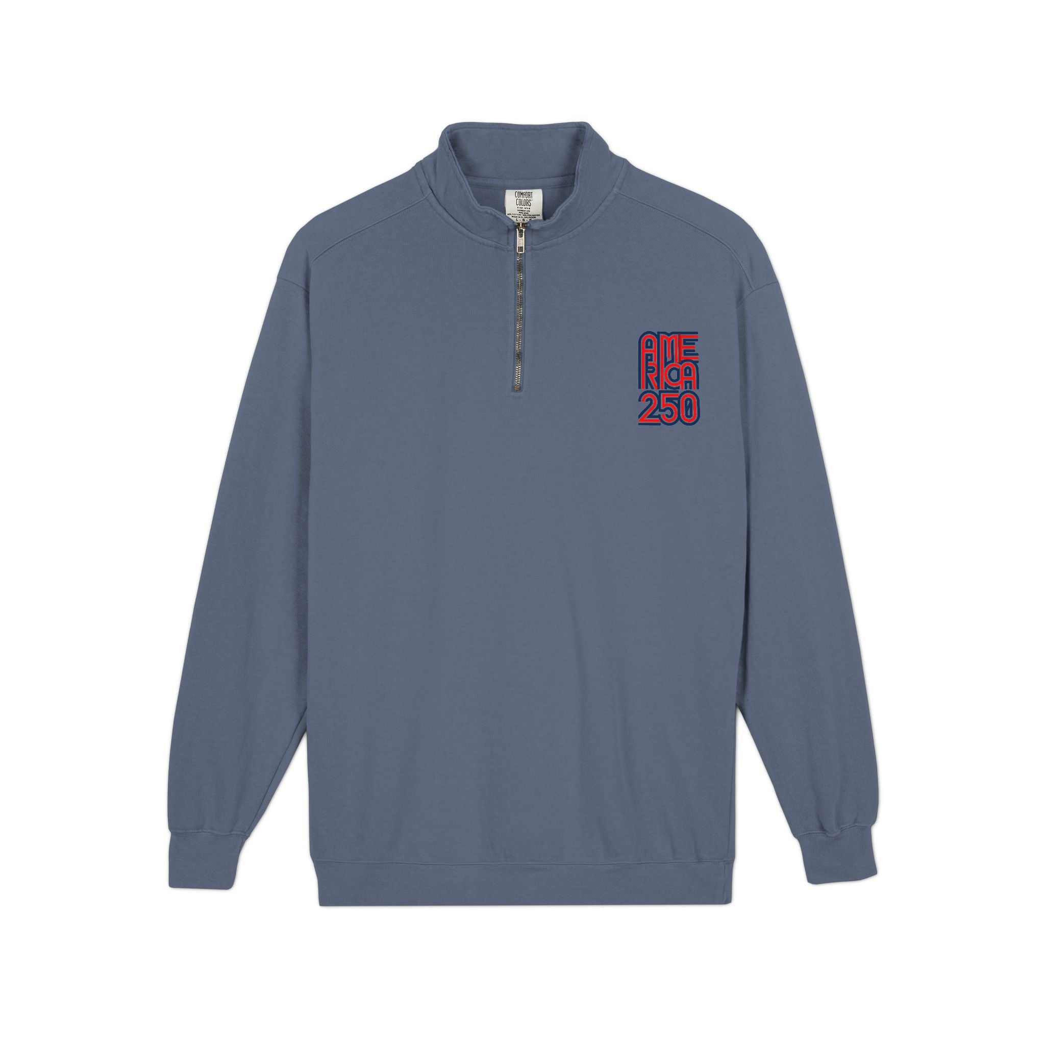 Quarter-Zip Sweatshirt — American Flag '250' Chest Logo