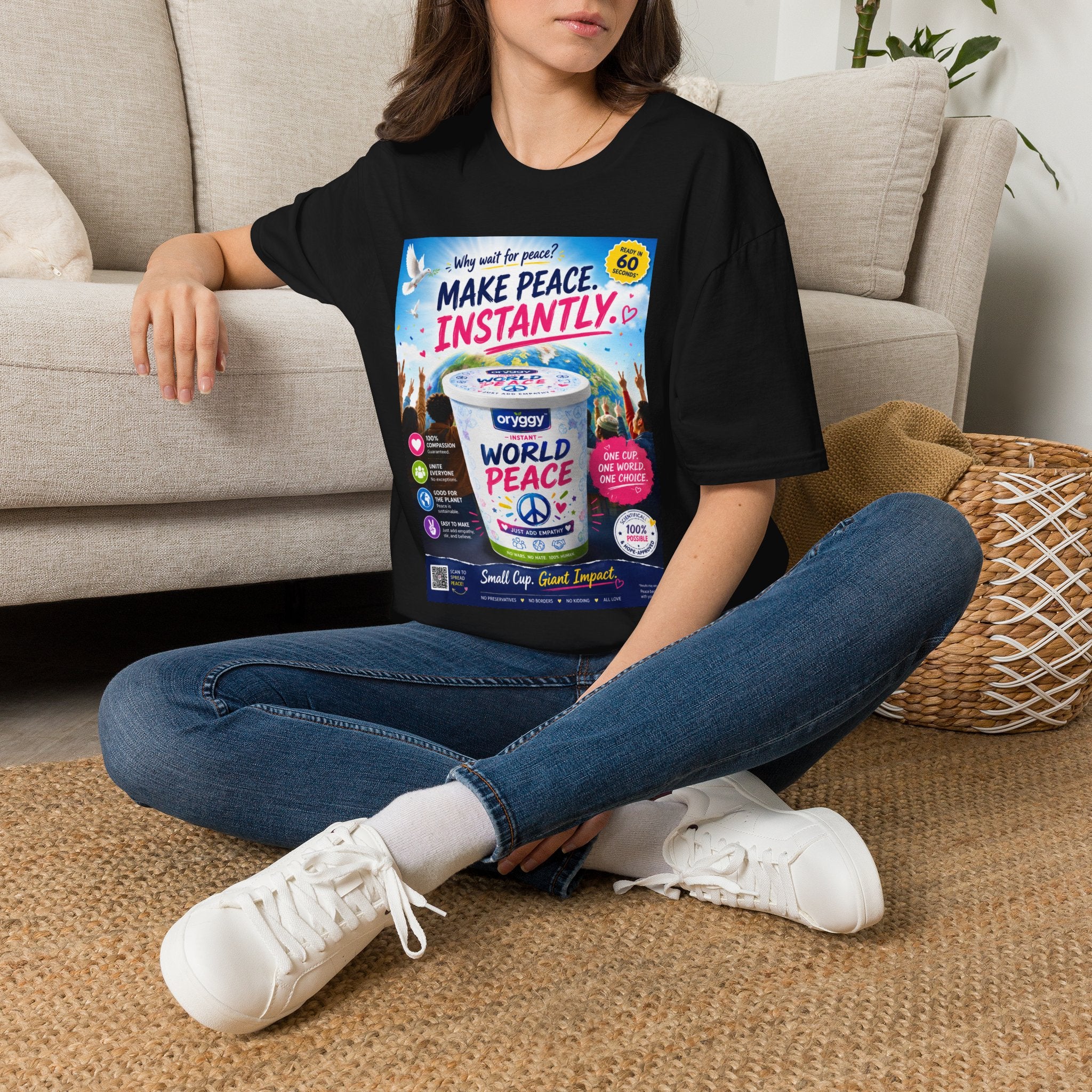 oryggy Originals Summer line "Make Peace Instantly" World Peace Graphic Tee