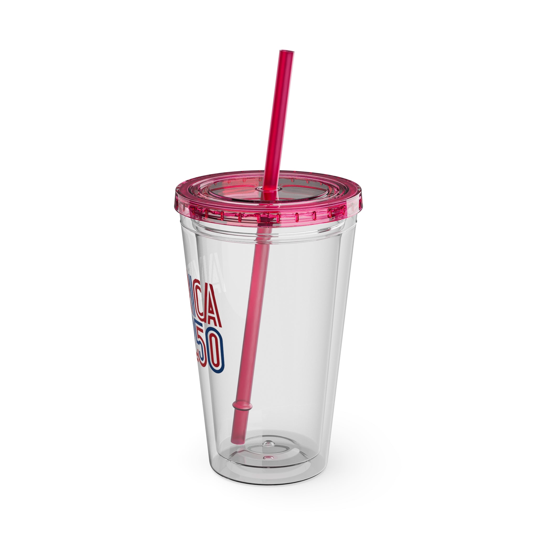 America 250 Tumbler | 16oz Clear Straw Cup