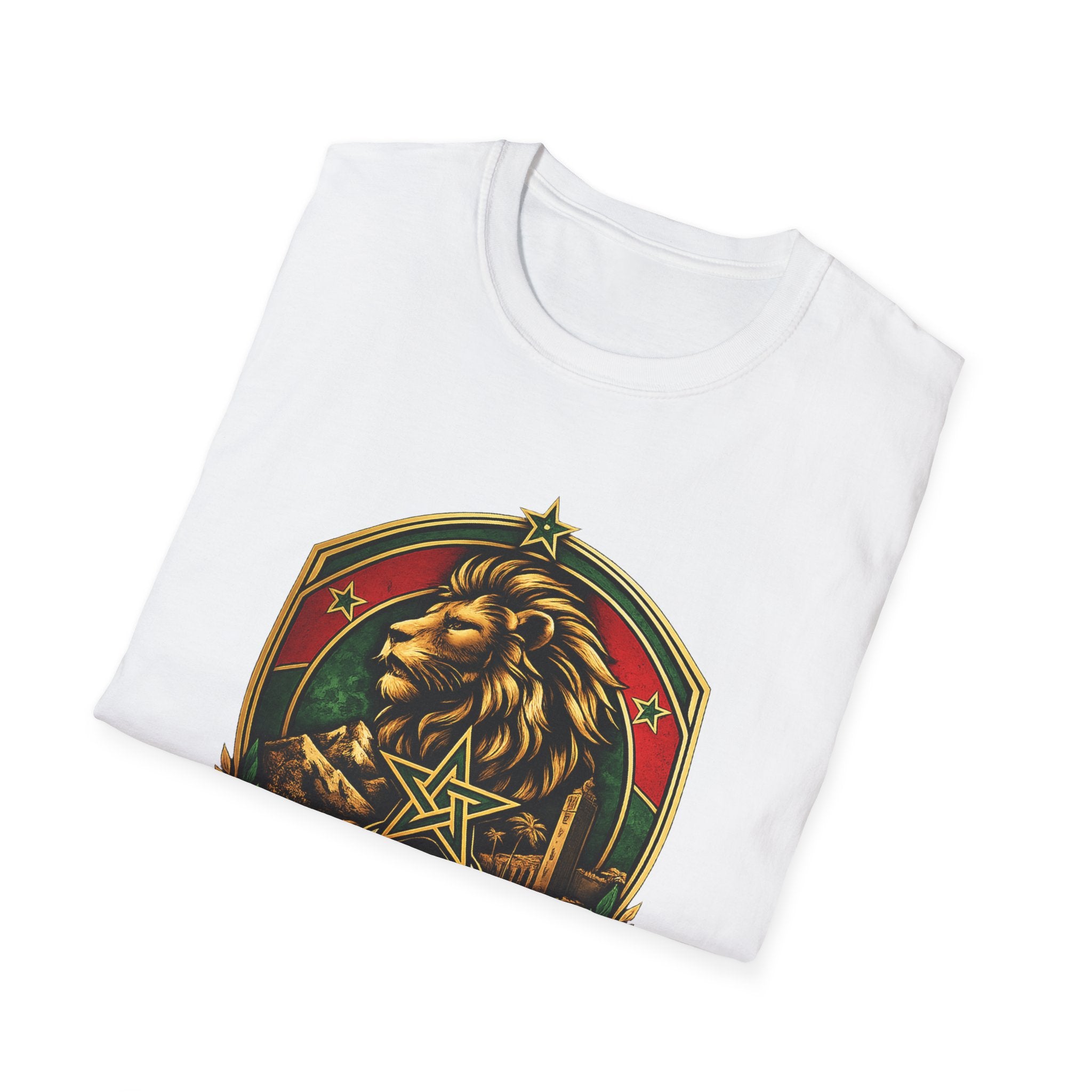 FIFA World Cup 2026 Morocco Lion Emblem T-Shirt — Arabic Script Retro Crest Tee - Oryggy