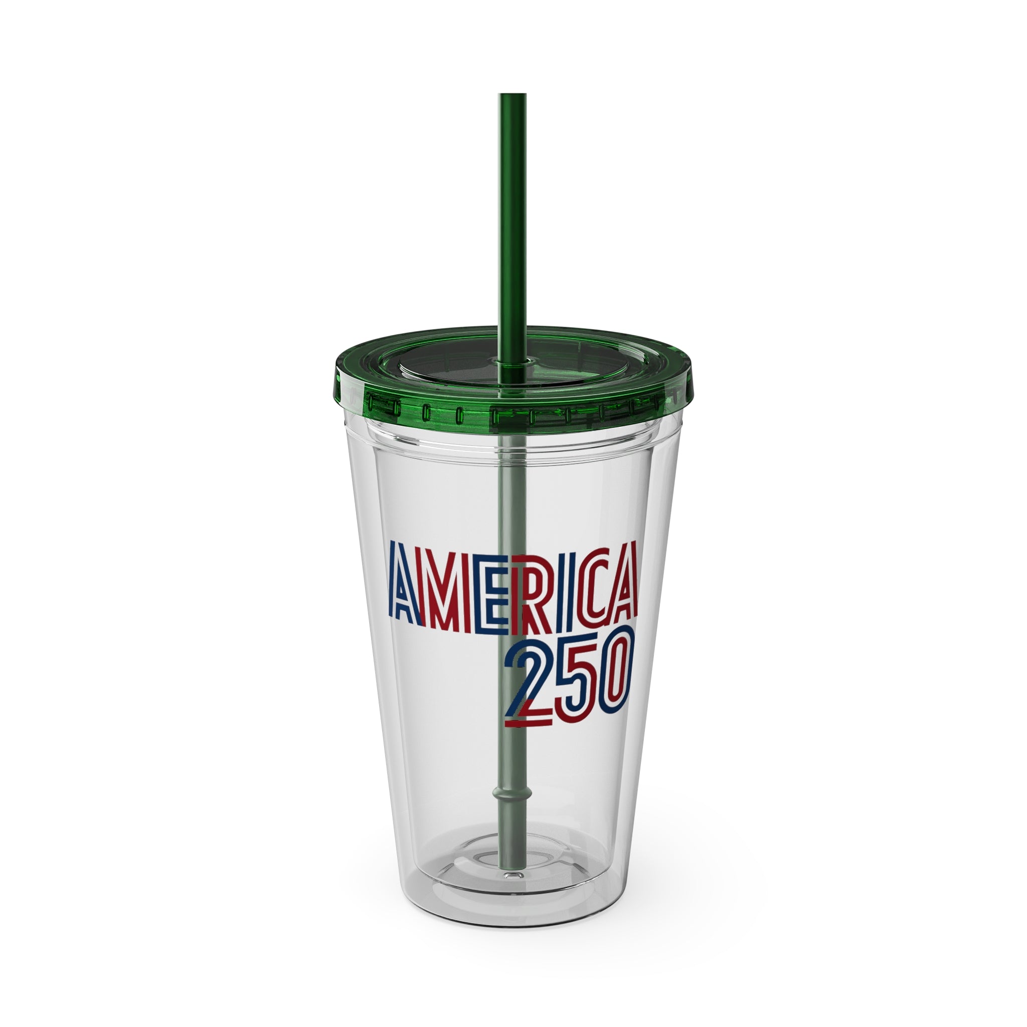 America 250 Tumbler | 16oz Clear Straw Cup