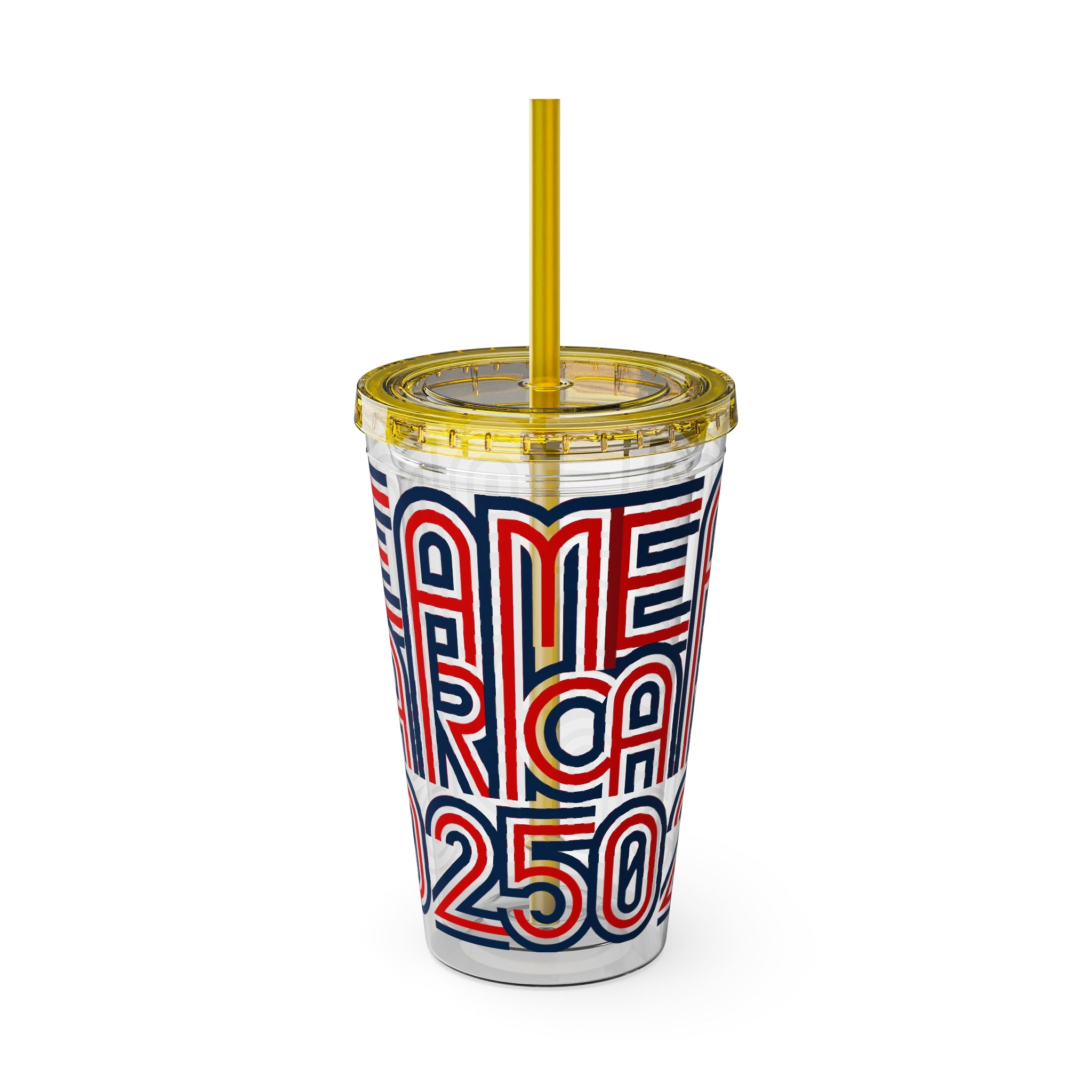 America 250 Tumbler | Patriotic Red White Blue Straw Cup