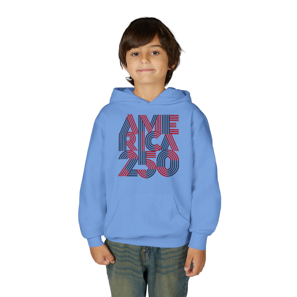 America 250 Hoodie | Patriotic Retro Typography, 250th Anniversary