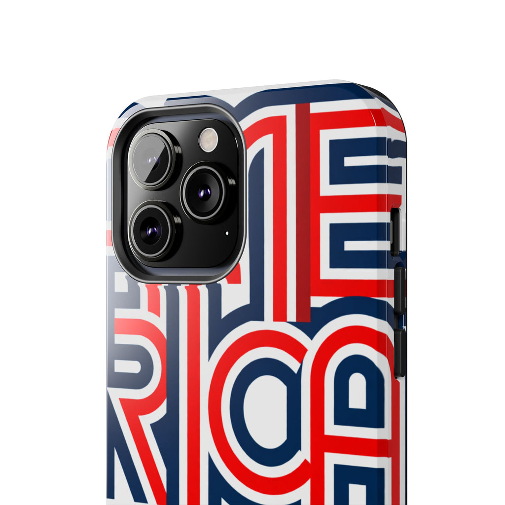 Patriotic 'America 250' Tough Phone Case – Red, White & Blue Retro Typography