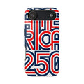 Patriotic 'America 250' Tough Phone Case – Red, White & Blue Retro Typography