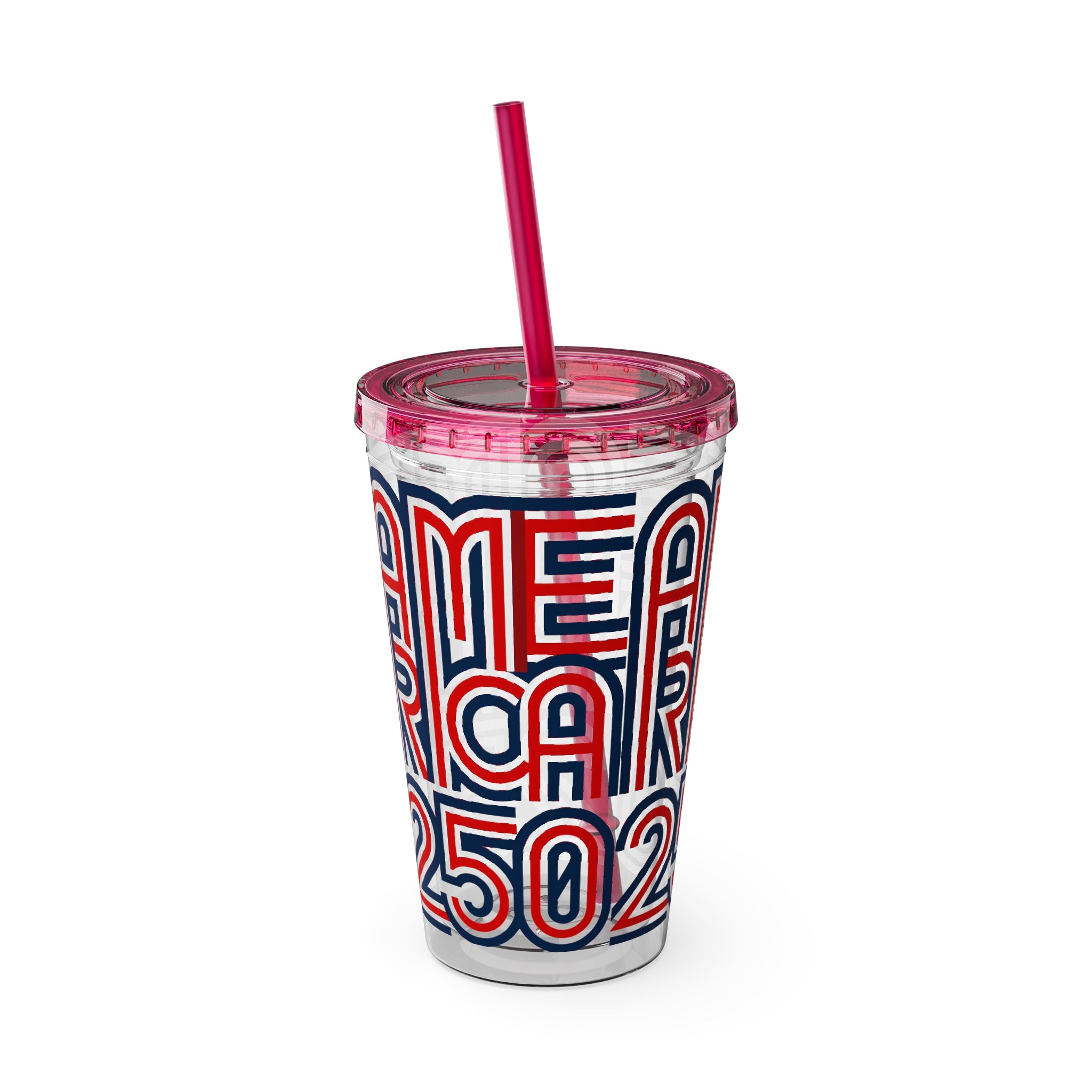 America 250 Tumbler | Patriotic Red White Blue Straw Cup