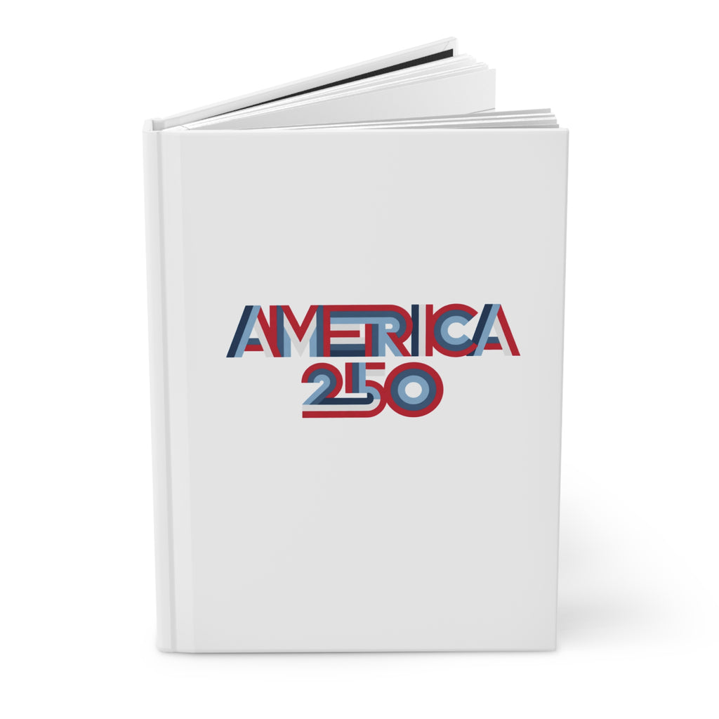 America 250 retro flag logo Hardcover journal | patriotic notebook