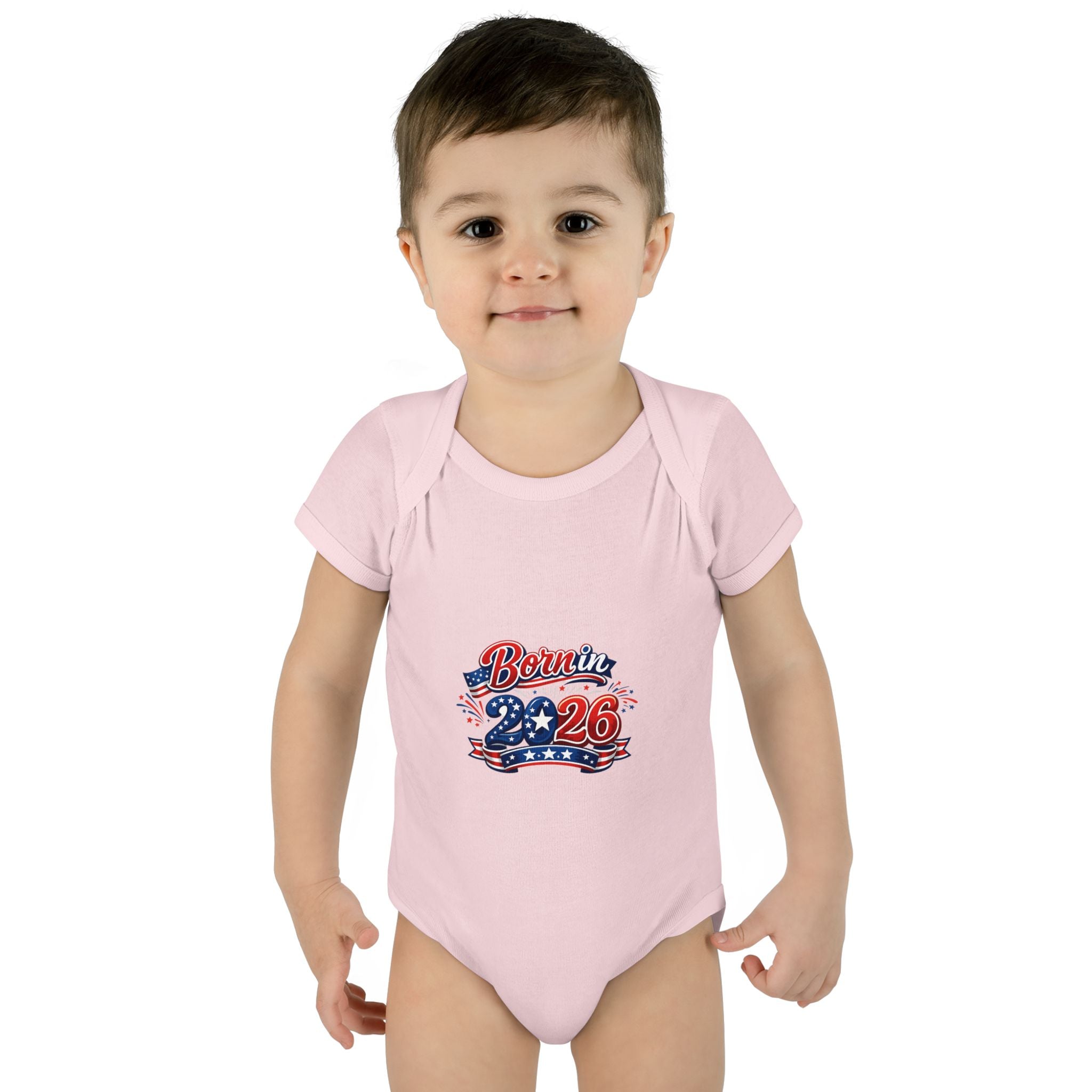 America 250 Personalized Baby Bodysuit - 'Bernin 2026' Patriotic Infant One-Piece (Custom Back Text)