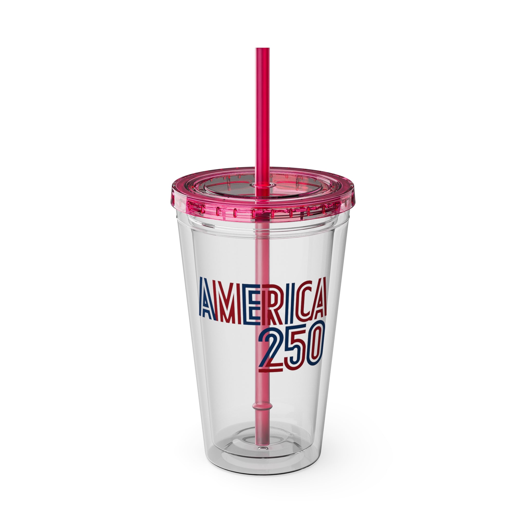 America 250 Tumbler | 16oz Clear Straw Cup