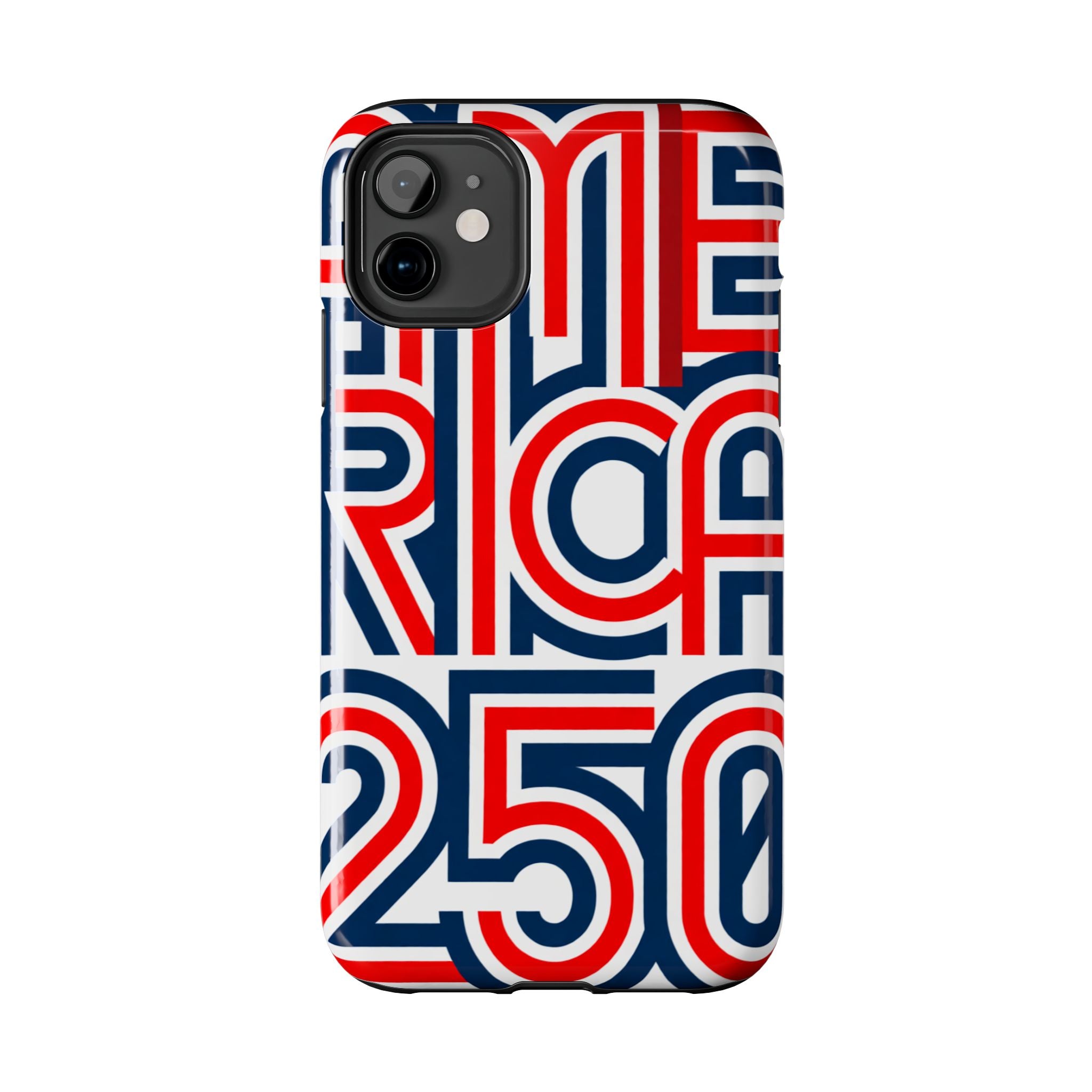 Patriotic 'America 250' Tough Phone Case – Red, White & Blue Retro Typography