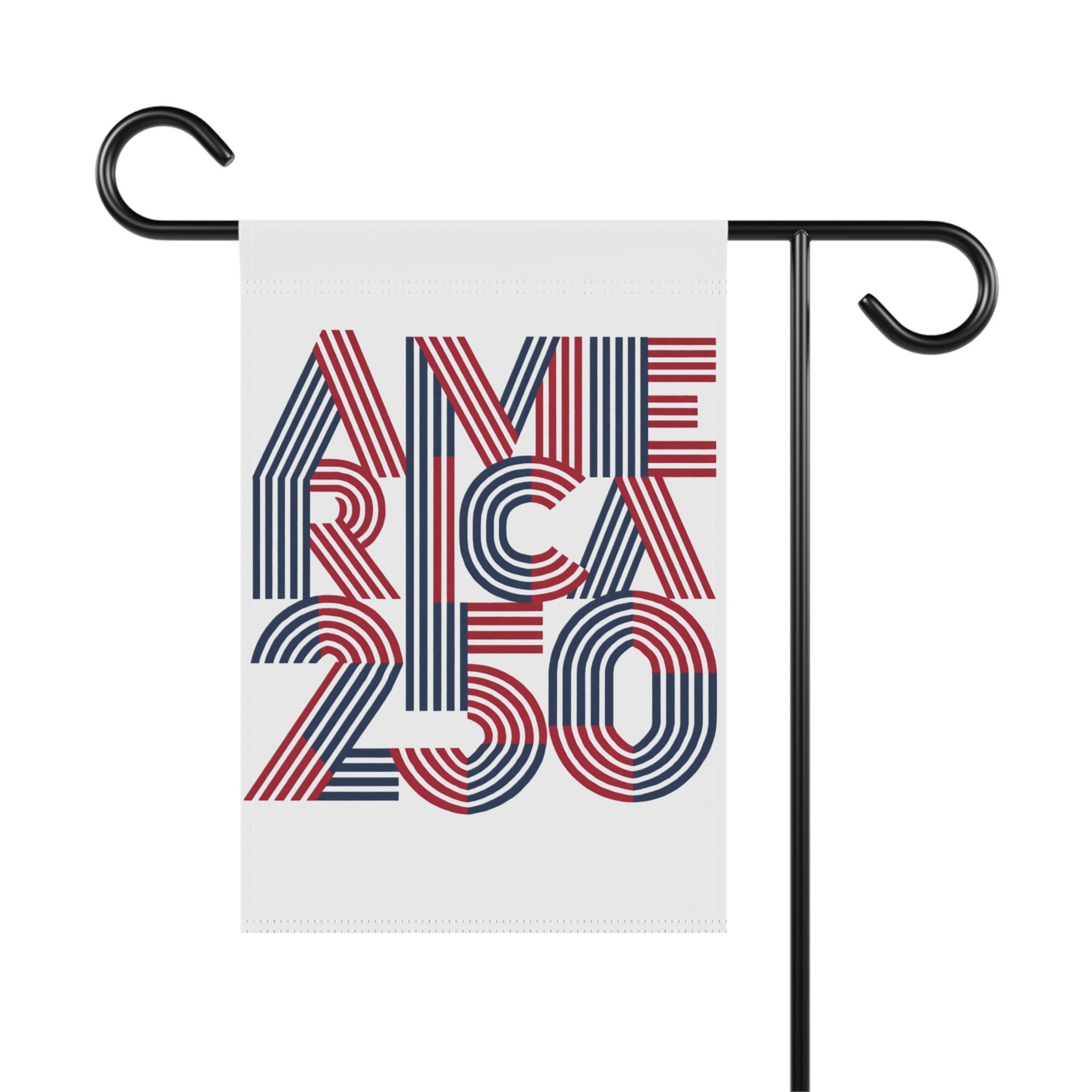 America 250 Garden & House Banner | Patriotic Flag Stripe Design