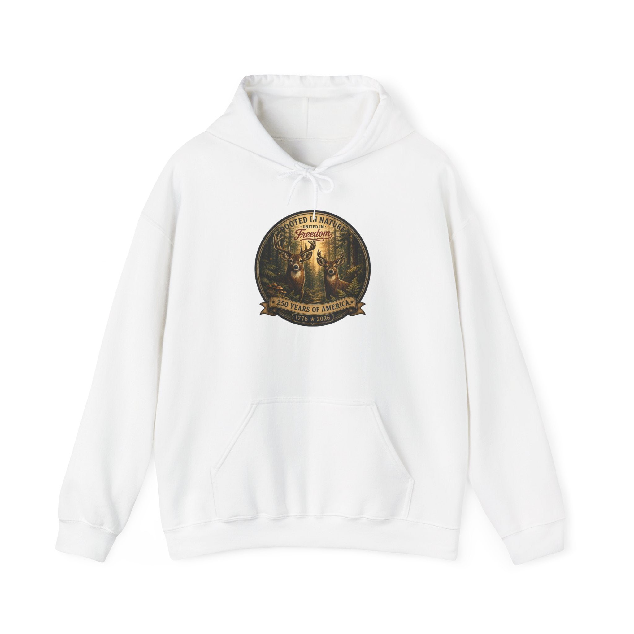 oryggy - america-250-unisex-heavy-blend™-hooded-sweatshirt-rooted-in-nature - Vintage Patriotic Apparel