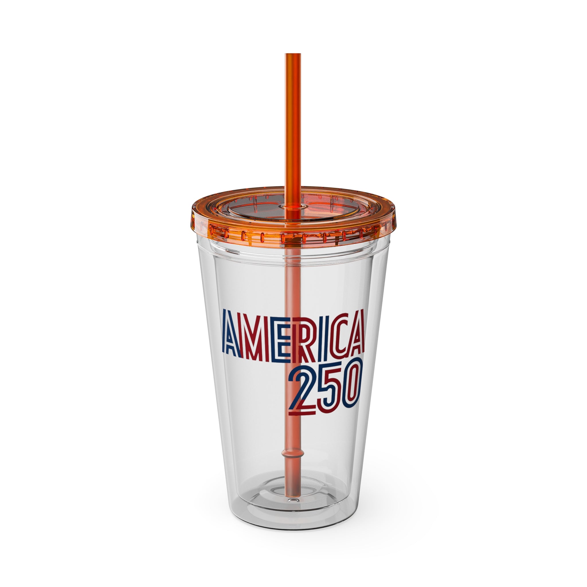 America 250 Tumbler | 16oz Clear Straw Cup