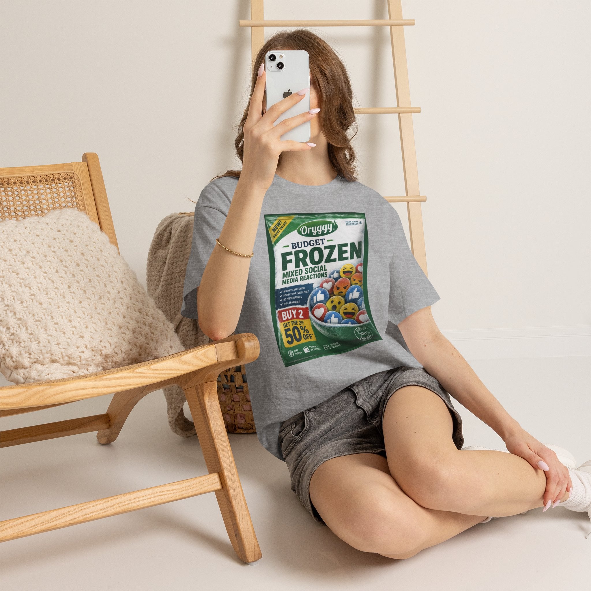 oryggy Originals Summer line 'Budget Frozen Mixed Social Media Reactions' Graphic Tee