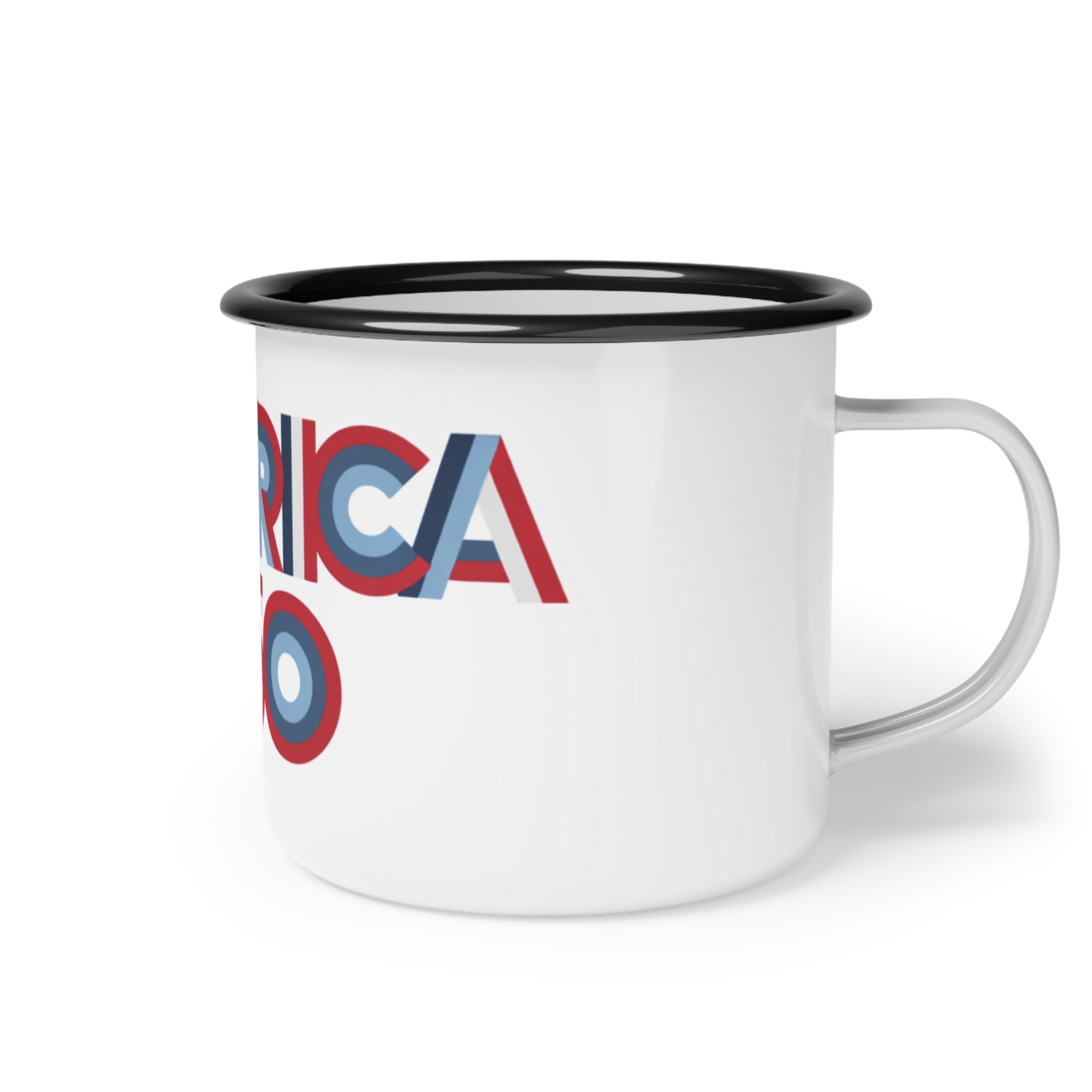 America 250 enamel mug | patriotic 3D retro typography
