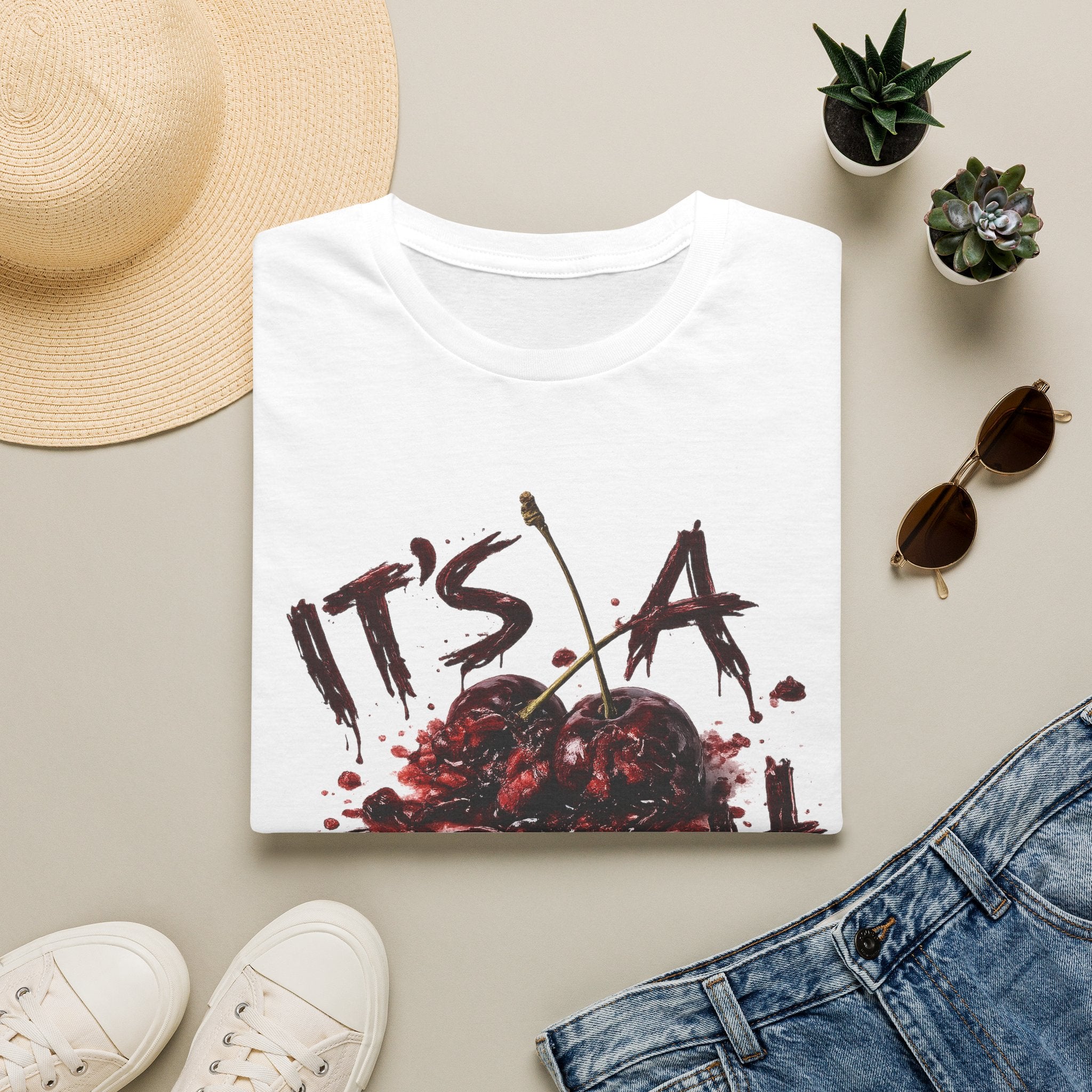 oryggy Originals Summer line T-Shirt — "It's a Crush" Cherry Graphic Tee