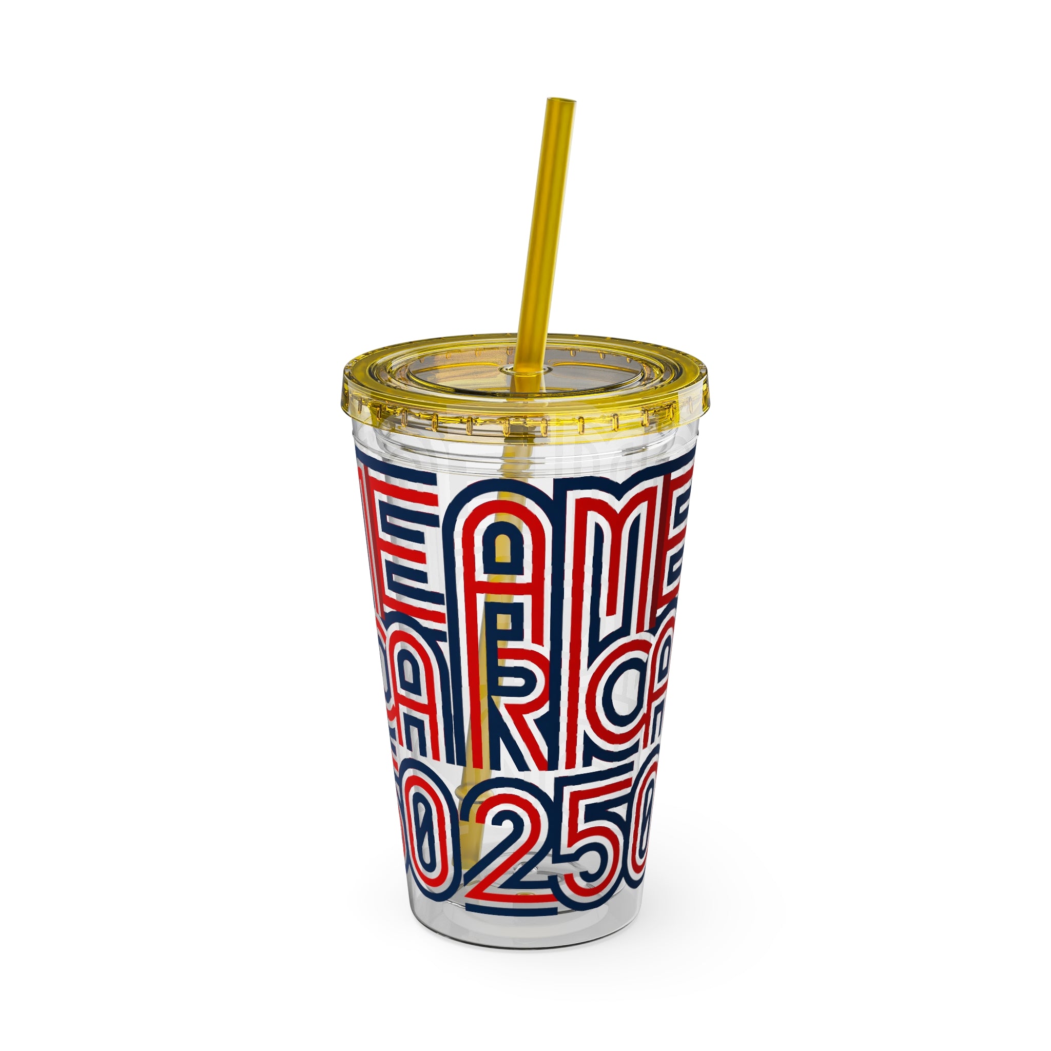 America 250 Tumbler | Patriotic Red White Blue Straw Cup