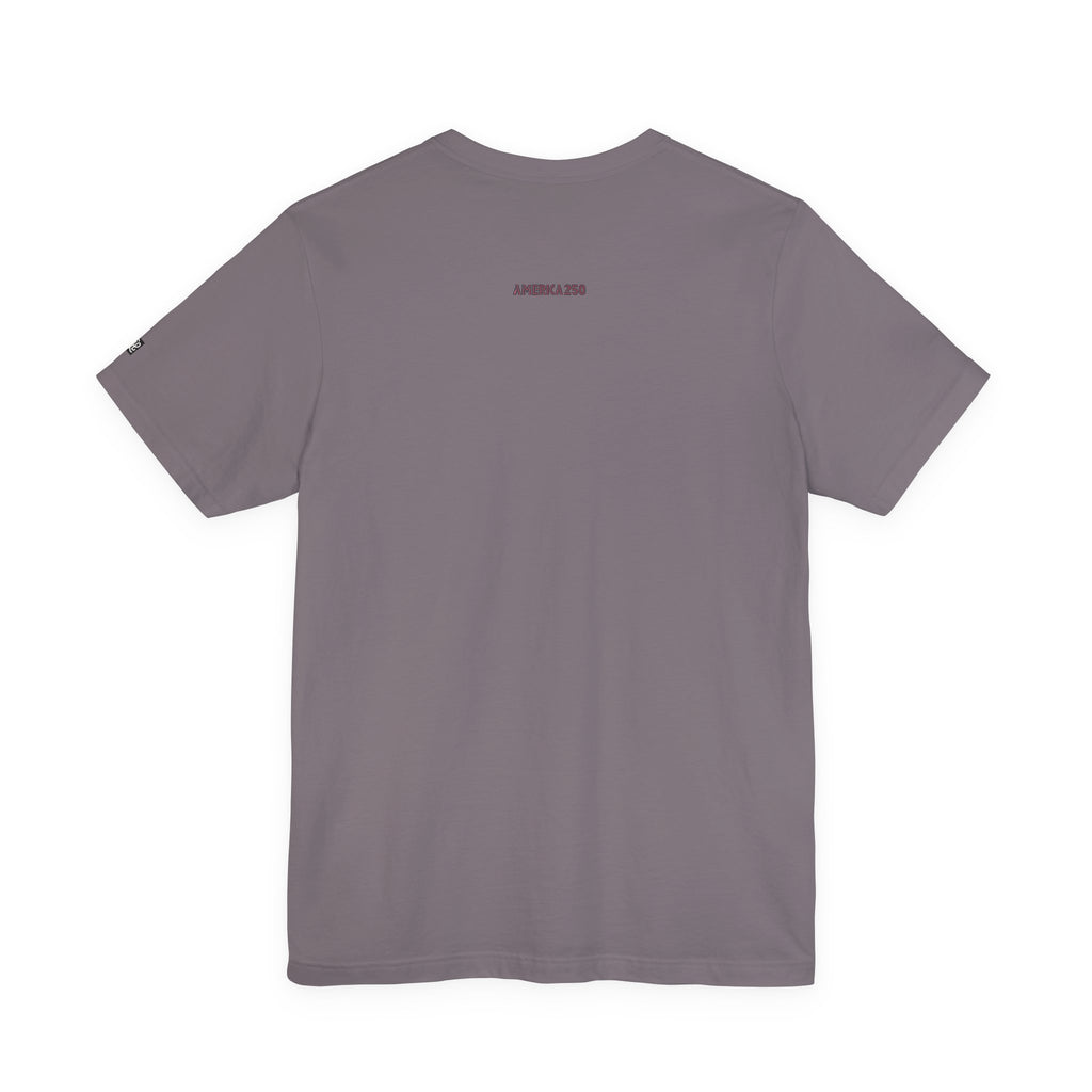 America 250 Tee | Patriotic Red Blue Striped Typography