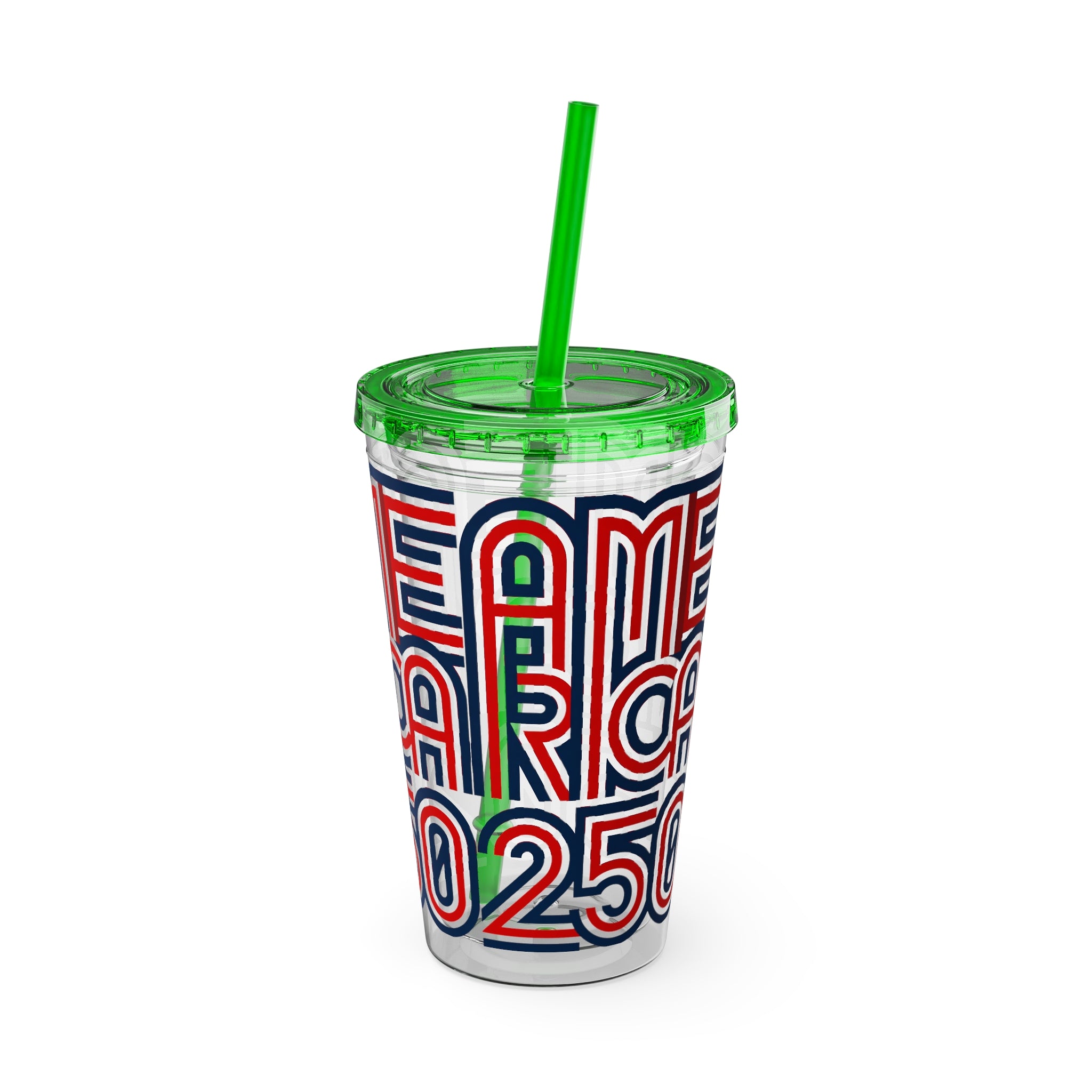 America 250 Tumbler | Patriotic Red White Blue Straw Cup