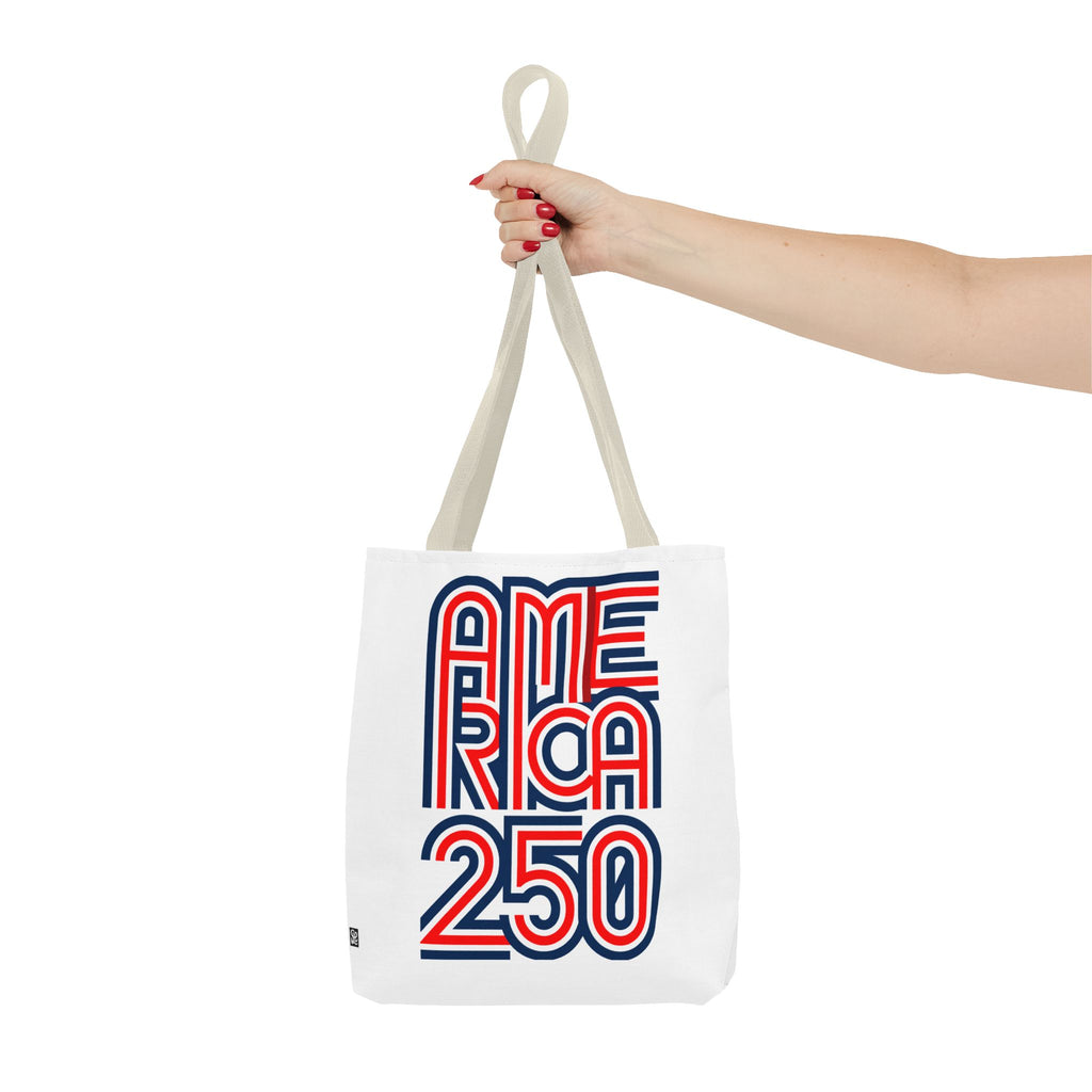 America 250 Tote Bag — Patriotic Red, White & Blue Commemorative Tote