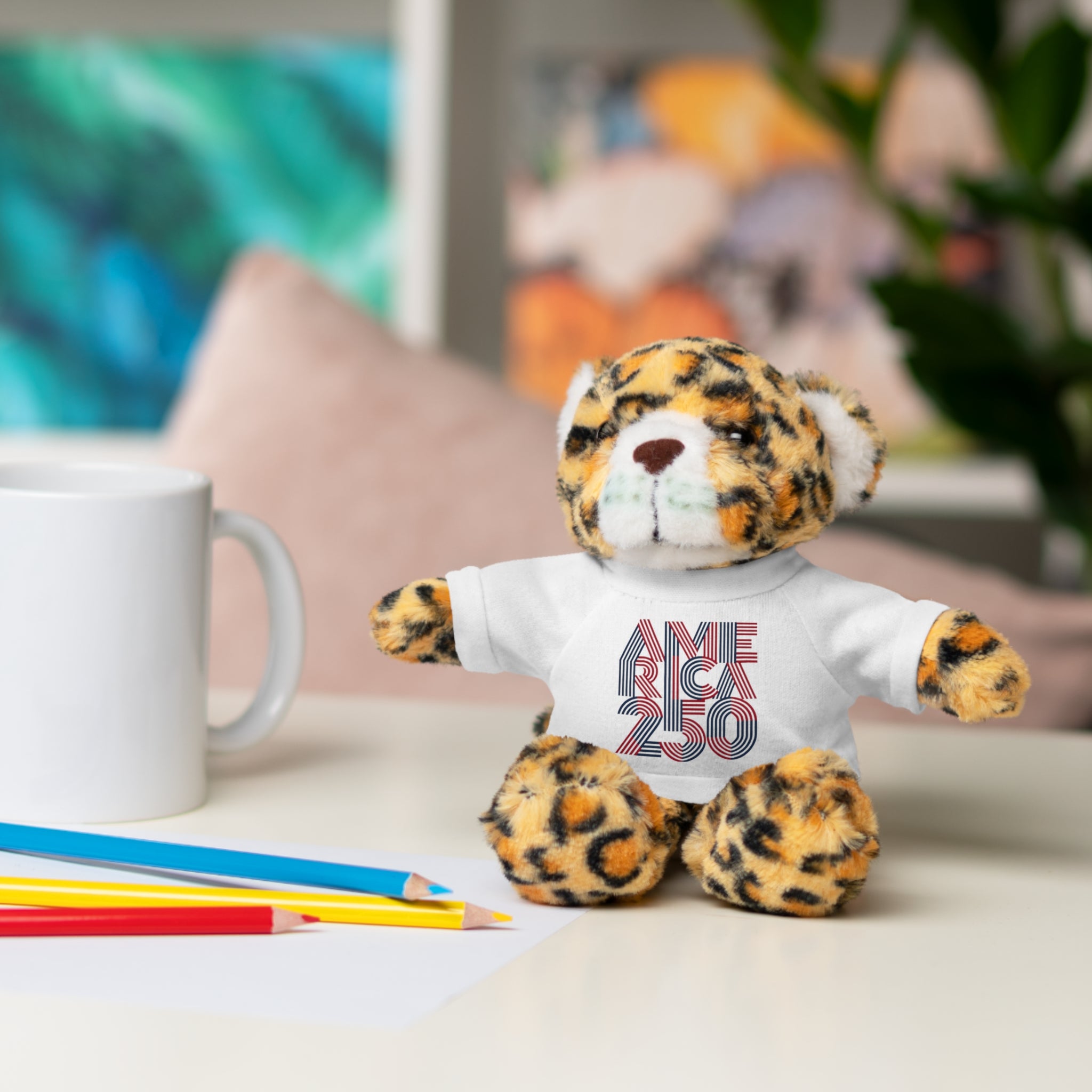 America 250 Teddy Bear plush | Patriotic stuffed animal with tee