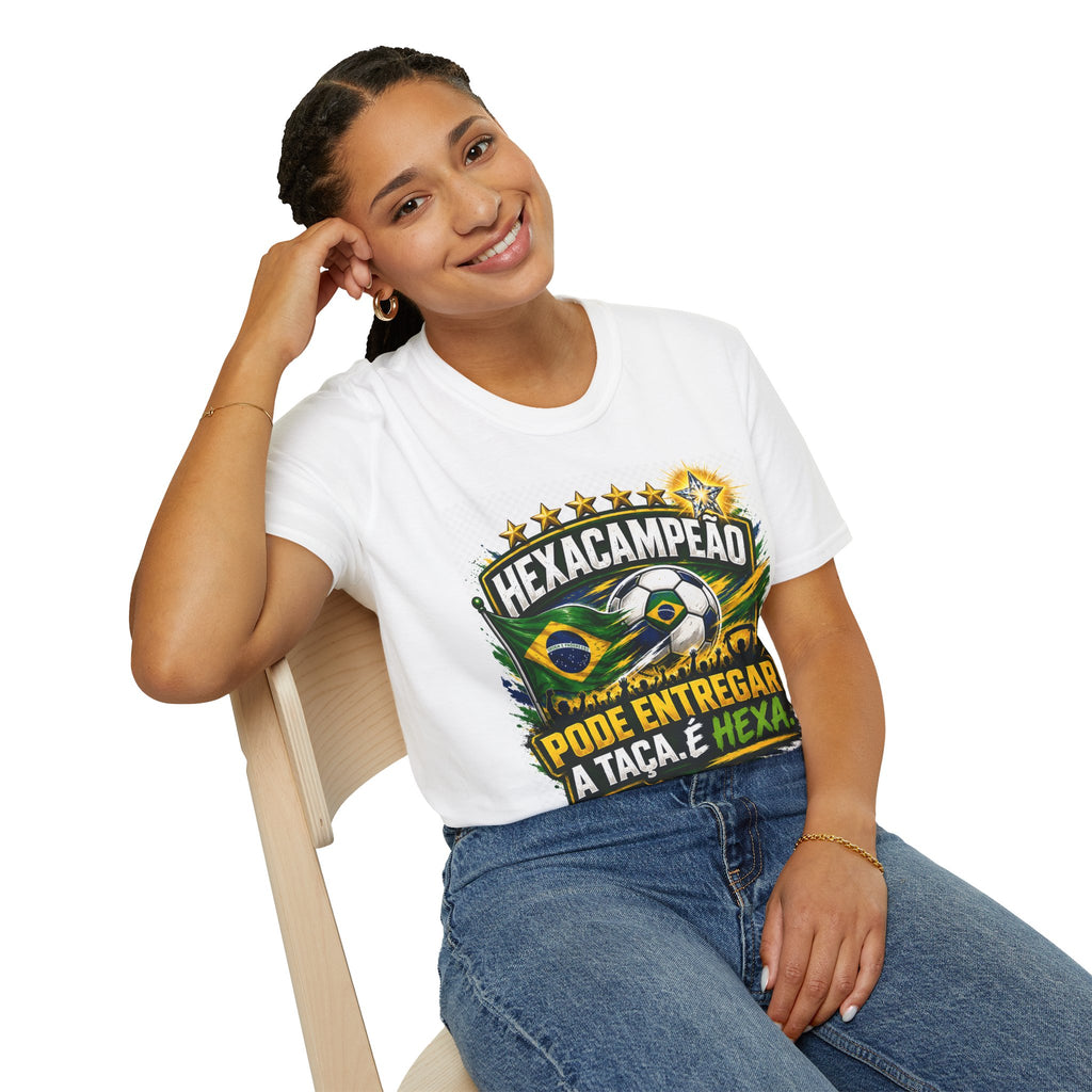 FIFA World Cup 2026 Hexacampeão Personalized Soccer T-Shirt — Brazilian Flag Football Fan Tee