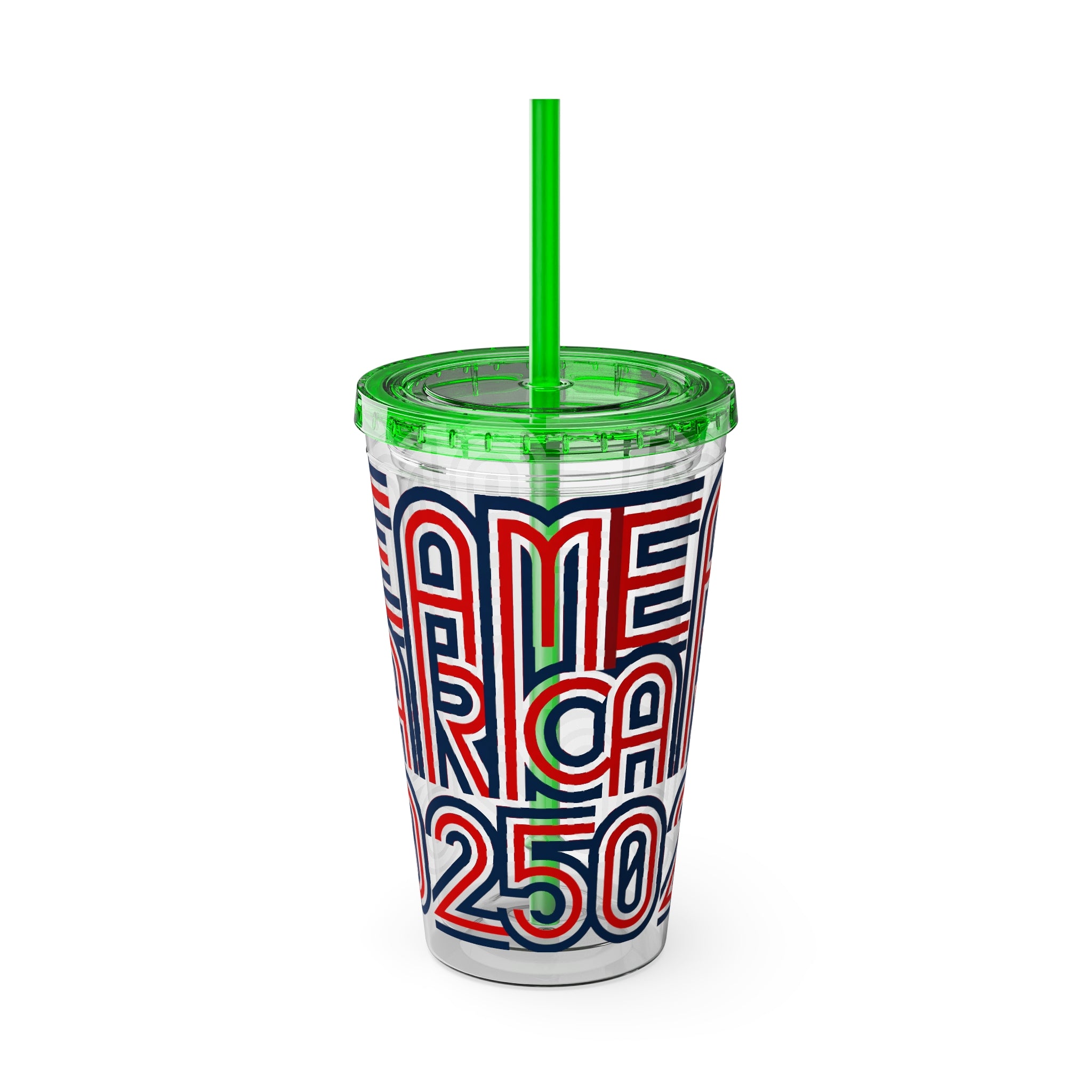 America 250 Tumbler | Patriotic Red White Blue Straw Cup