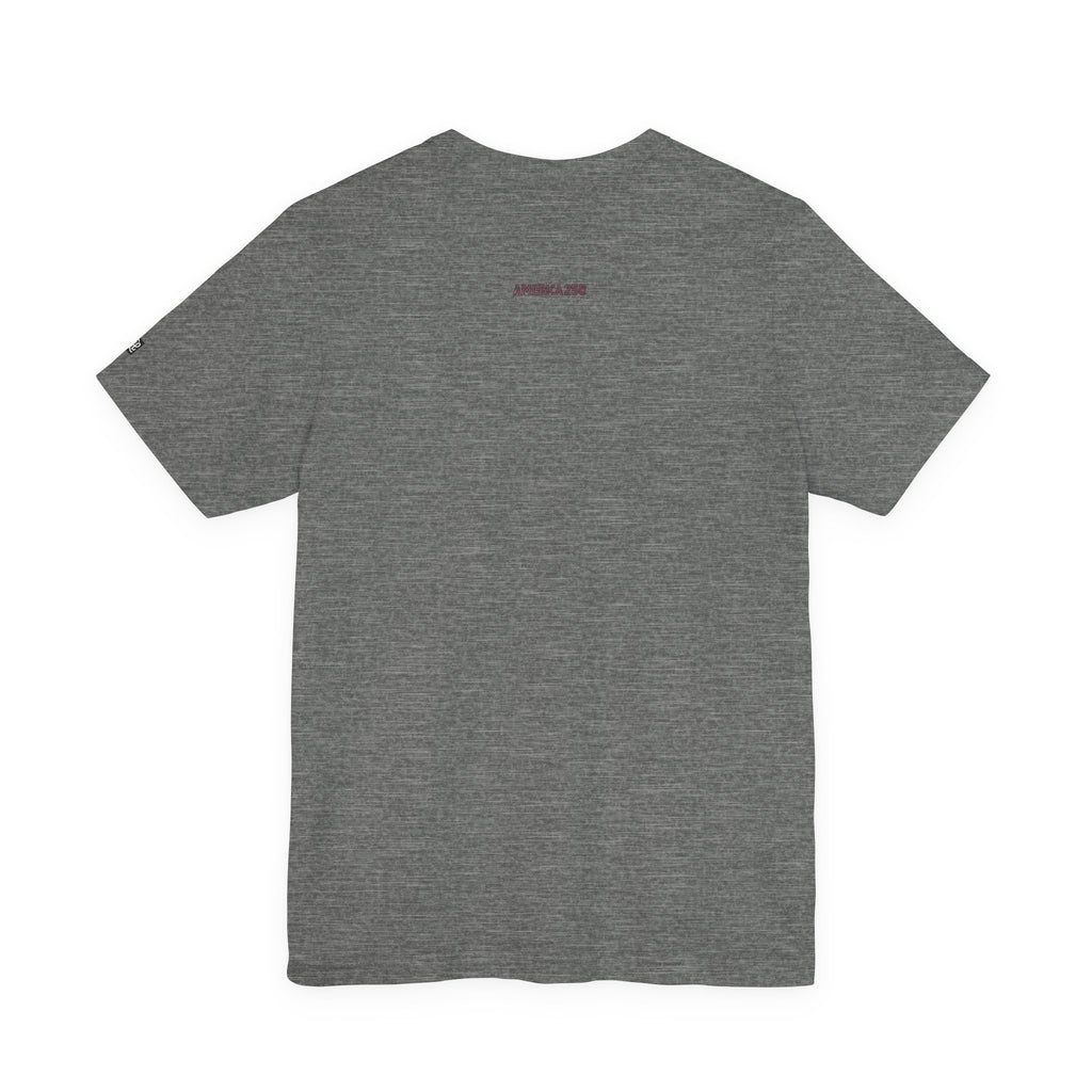 America 250 Tee | Patriotic Red Blue Striped Typography