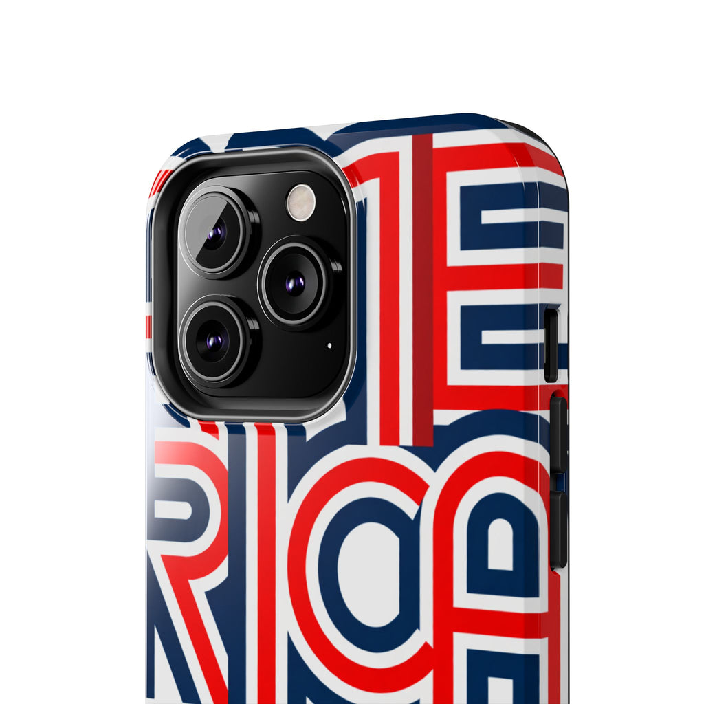 Patriotic 'America 250' Tough Phone Case – Red, White & Blue Retro Typography