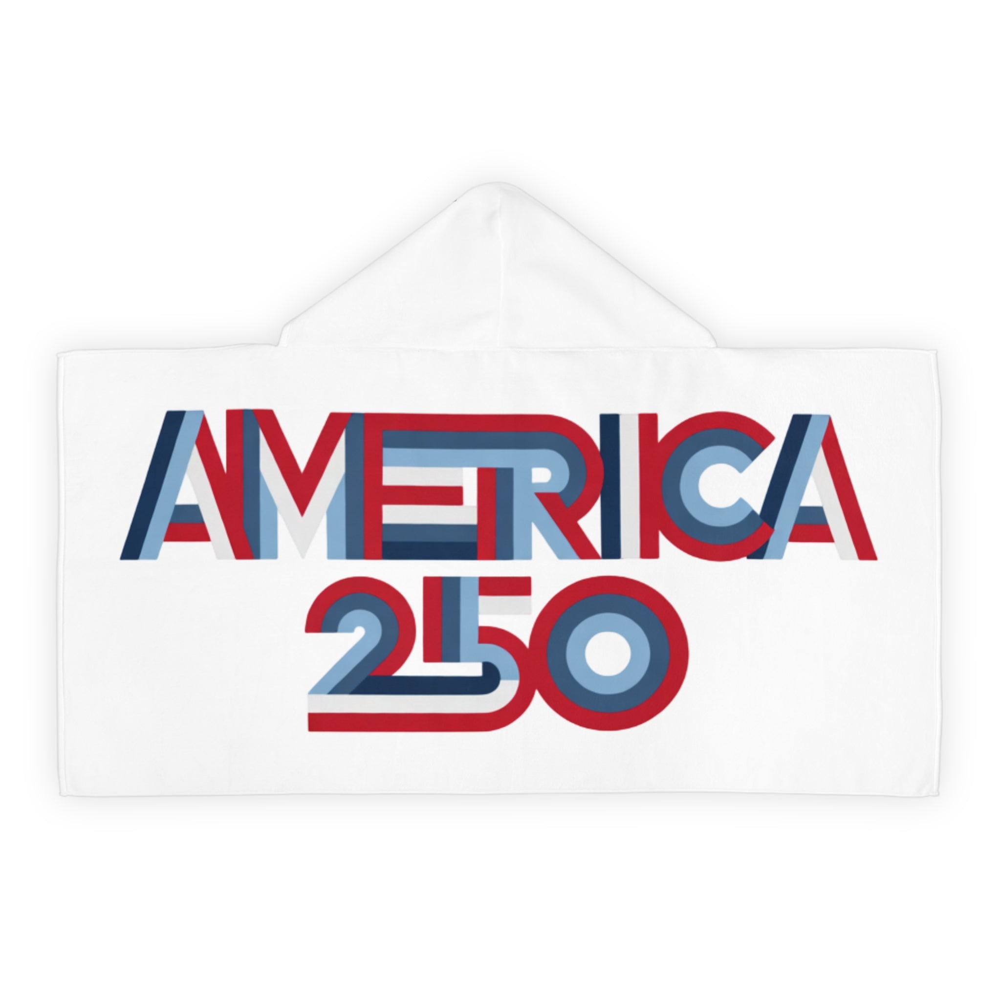 America 250 Youth Hooded Towel | Patriotic Red Blue Retro
