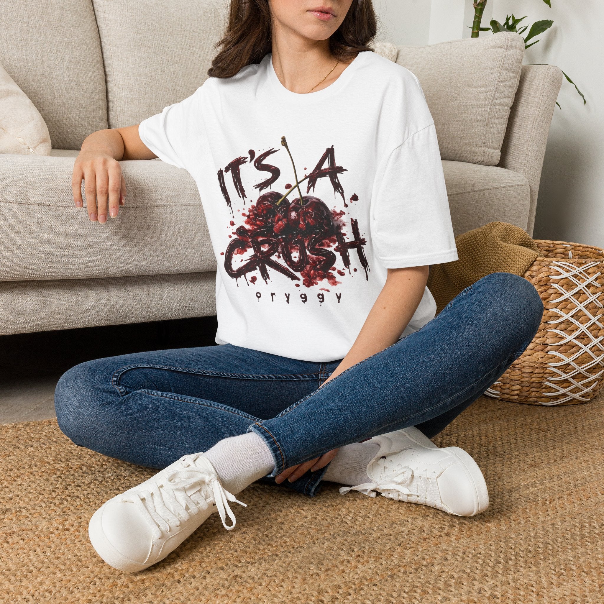 oryggy Originals Summer line T-Shirt — "It's a Crush" Cherry Graphic Tee