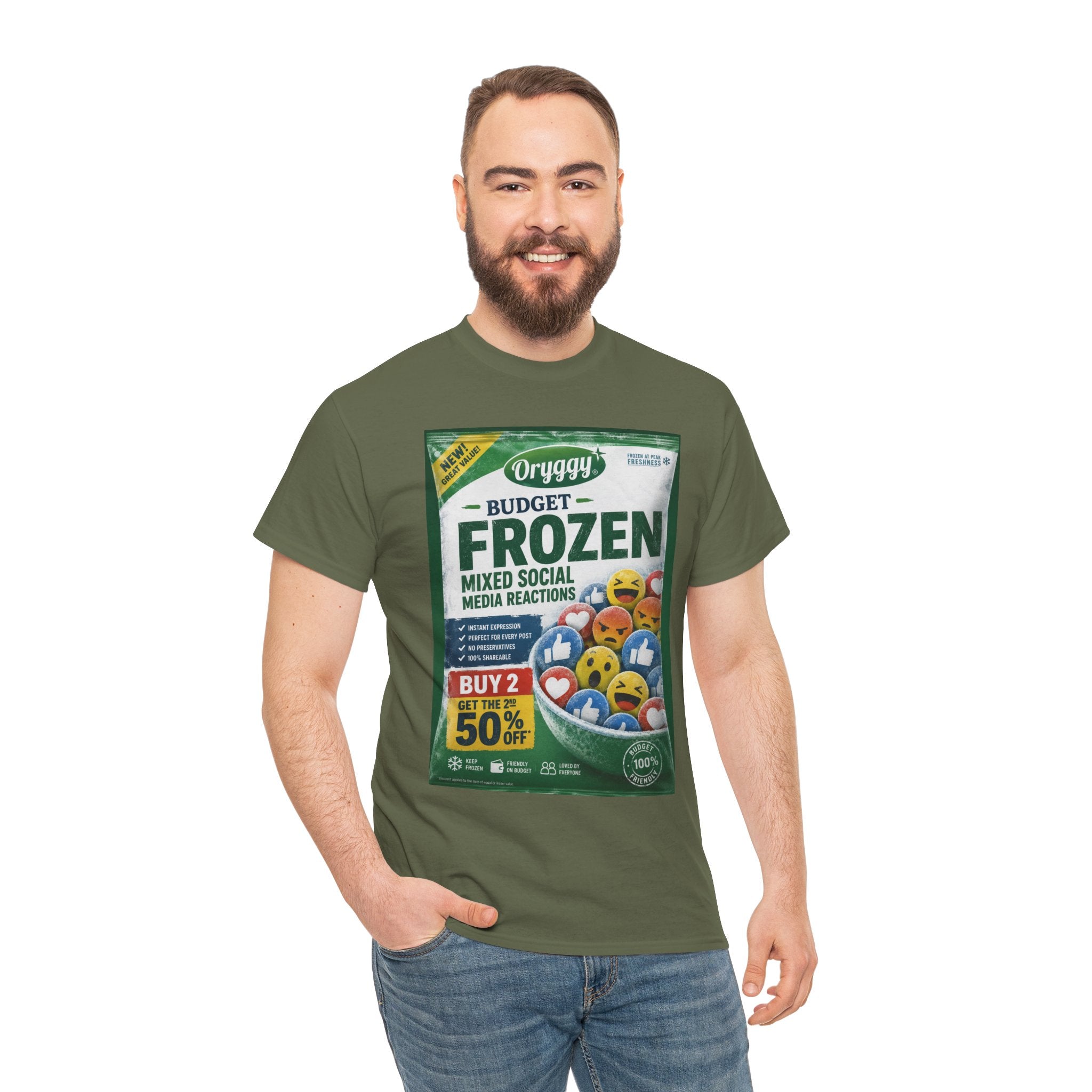 oryggy Originals Summer line 'Budget Frozen Mixed Social Media Reactions' Graphic Tee