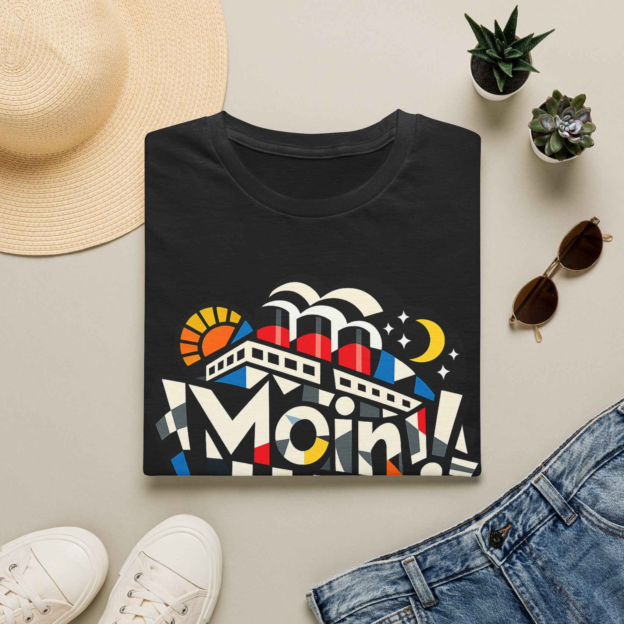 oryggy Originals Summer line T-Shirt — Colorful Retro Nautical 'Moin!' Graphic Tee