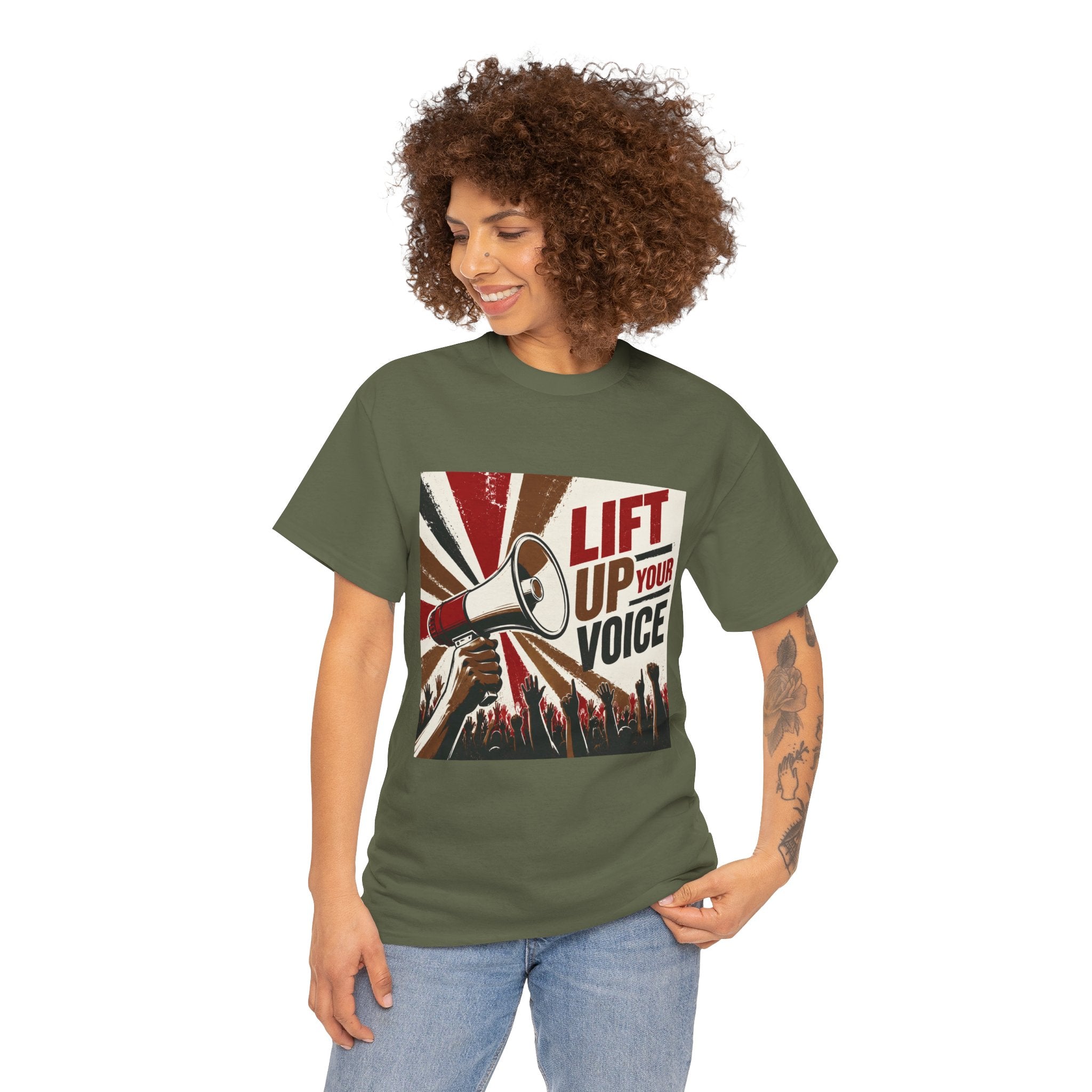 oryggy Originals Summer line Lift Up Your Voice Tee — Protest Megaphone Graphic T-Shirt