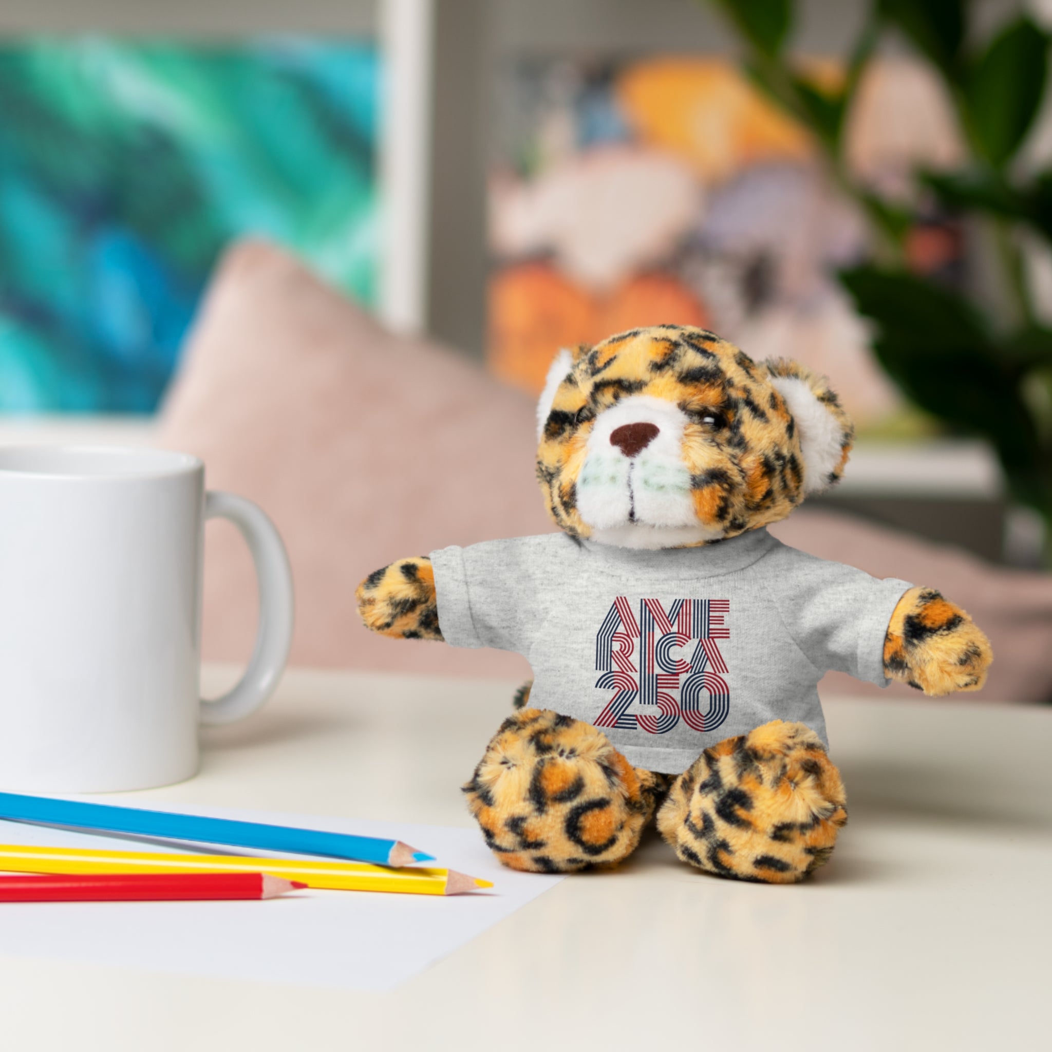 America 250 Teddy Bear plush | Patriotic stuffed animal with tee